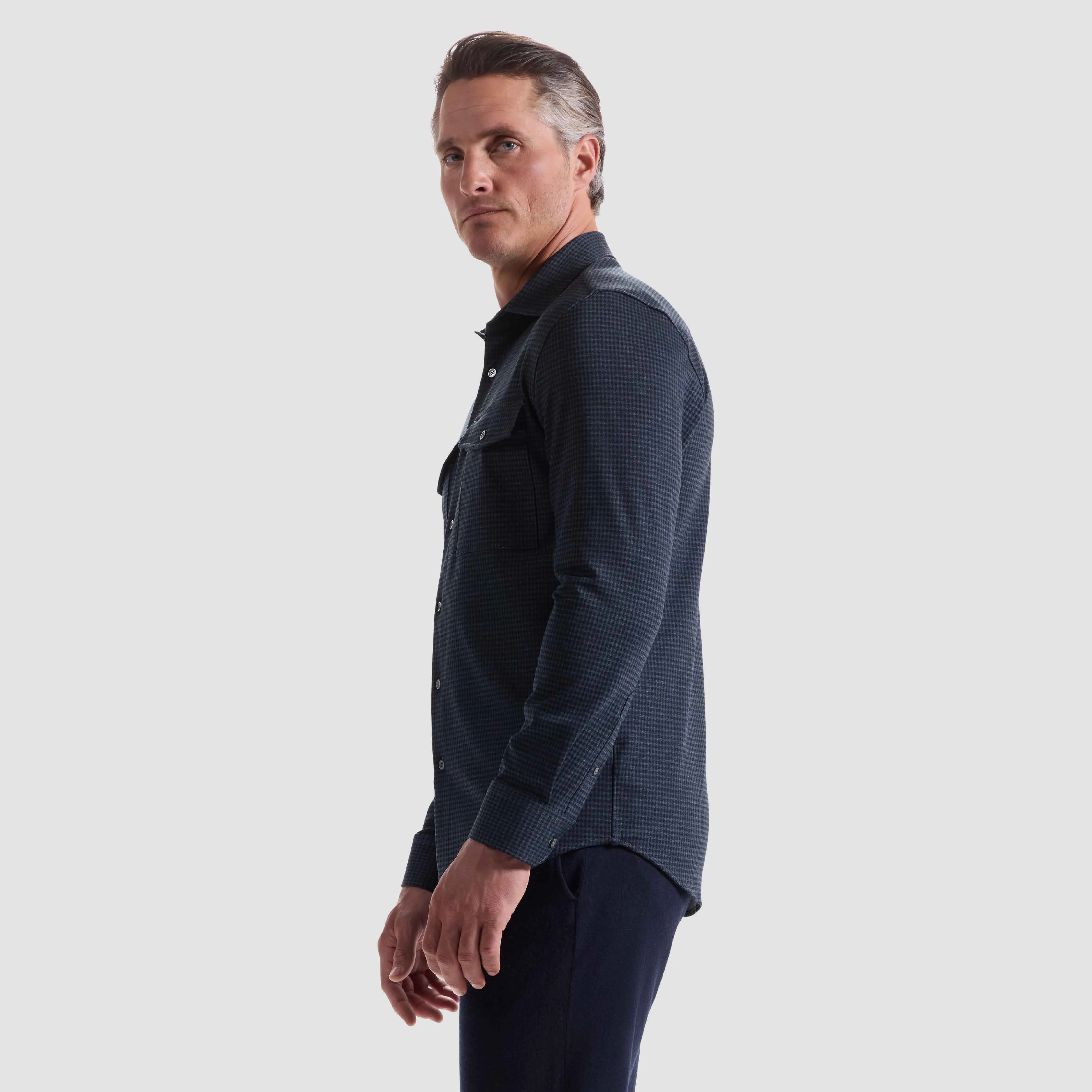 Houndstooth Knit Shirt sold by Bugatchi product image thumbnail 3