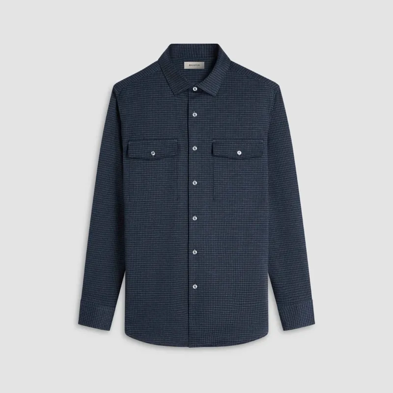 Houndstooth Knit Shirt sold by Bugatchi