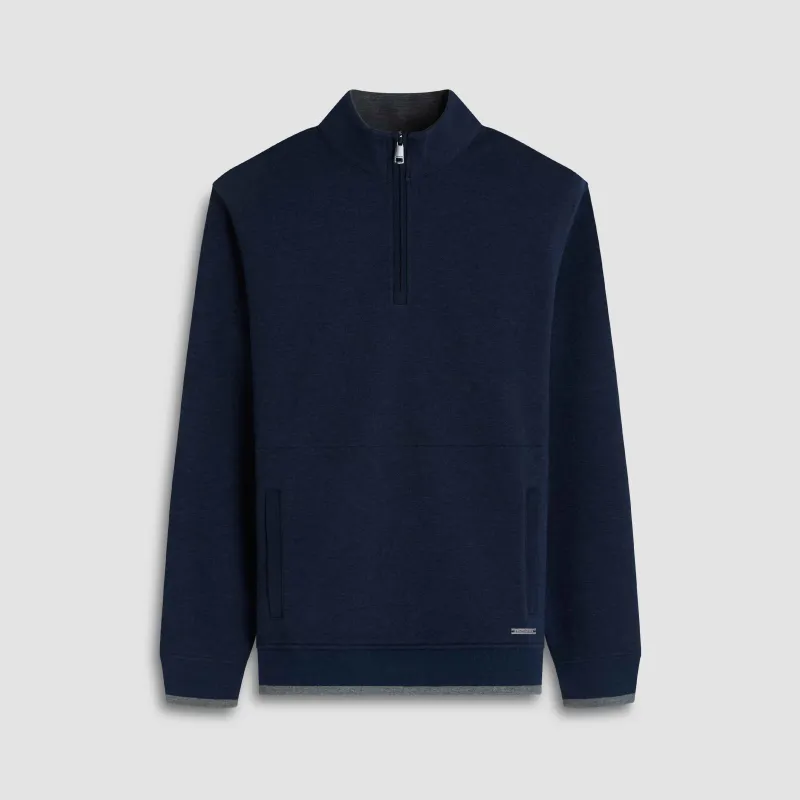 Heathered Pique Quarter Zip sold by Bugatchi