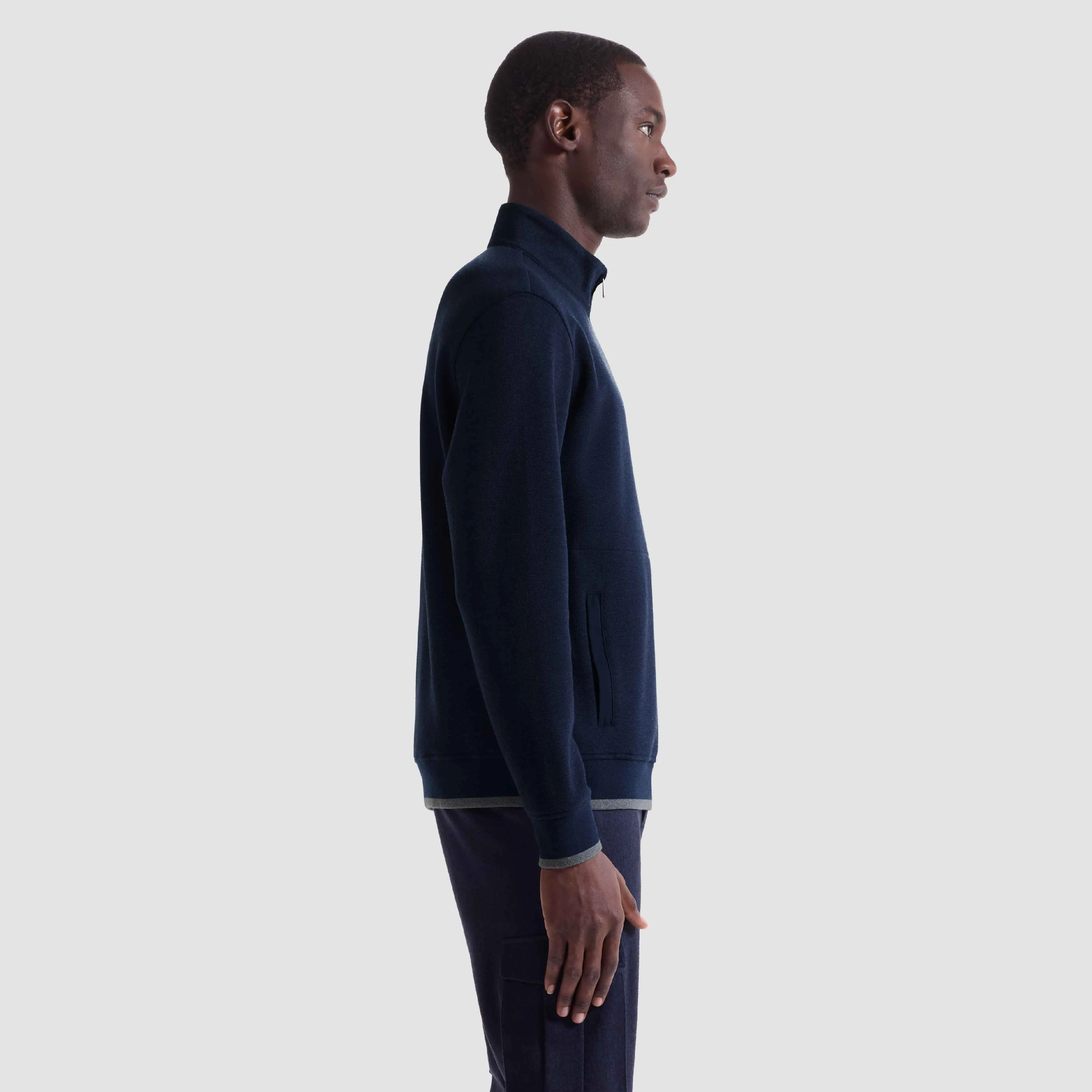 Heathered Pique Quarter Zip sold by Bugatchi product image thumbnail 3