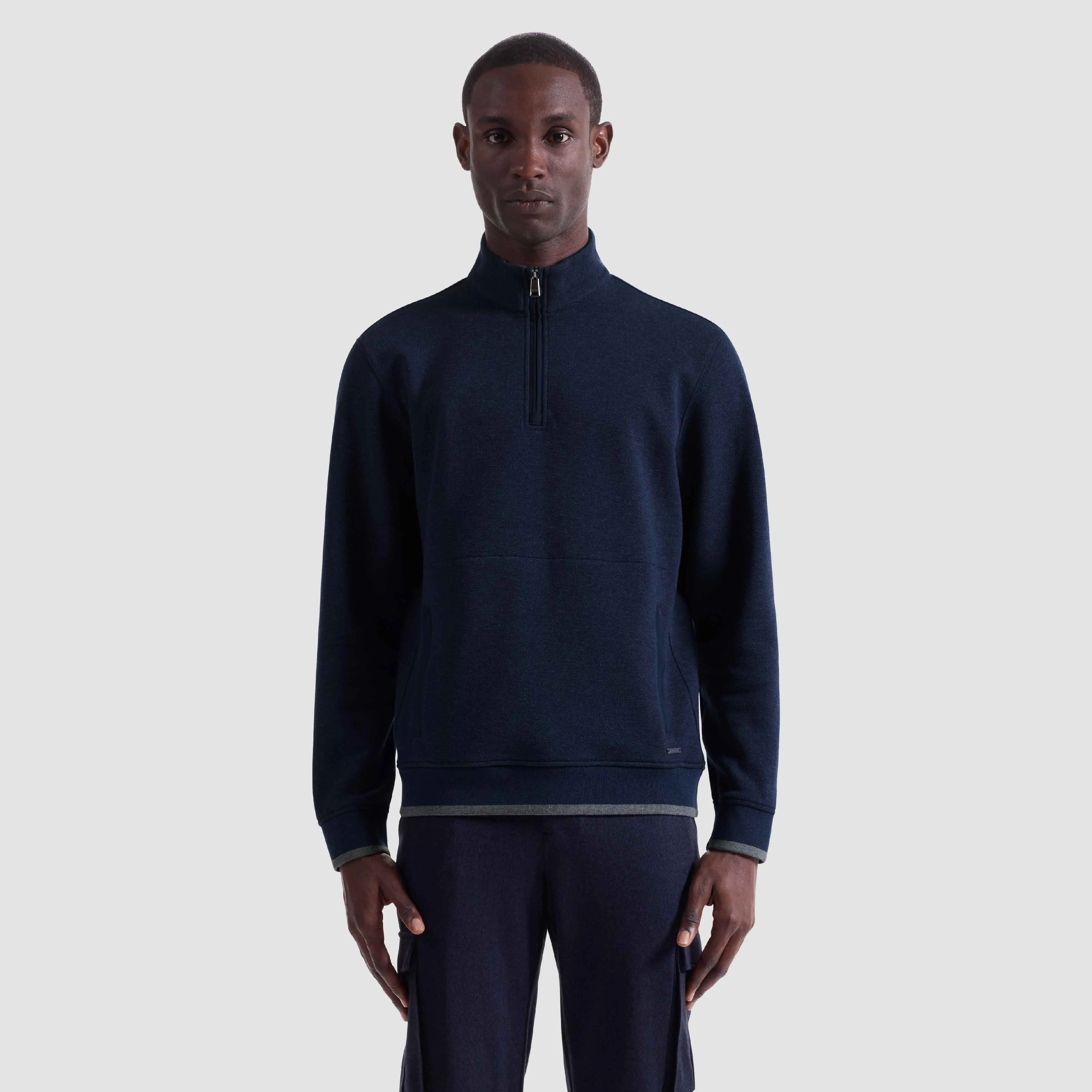 Heathered Pique Quarter Zip sold by Bugatchi product image thumbnail 2