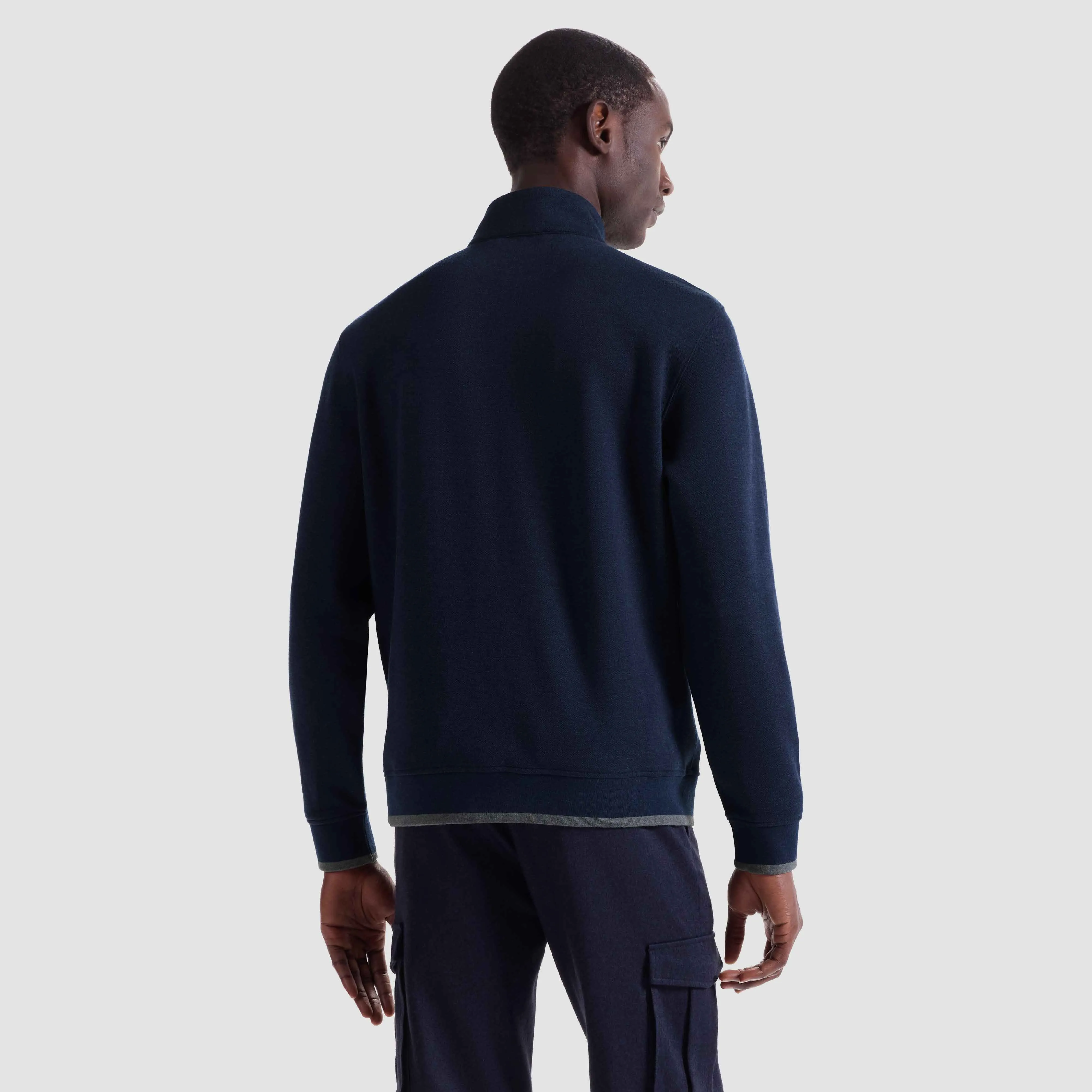 Heathered Pique Quarter Zip sold by Bugatchi product image thumbnail 4