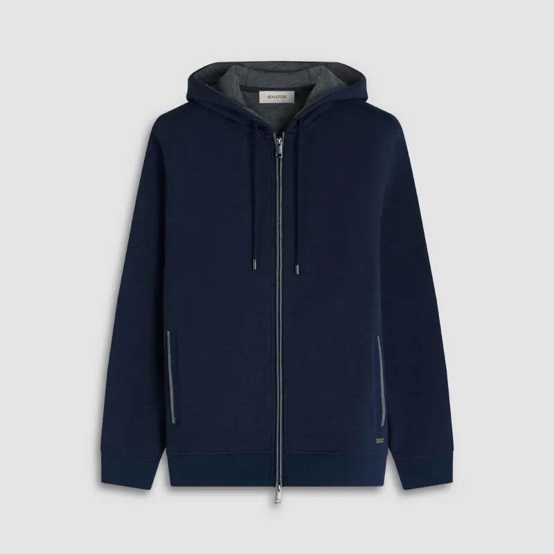 Heathered Pique Full Zip Hoodie sold by Bugatchi