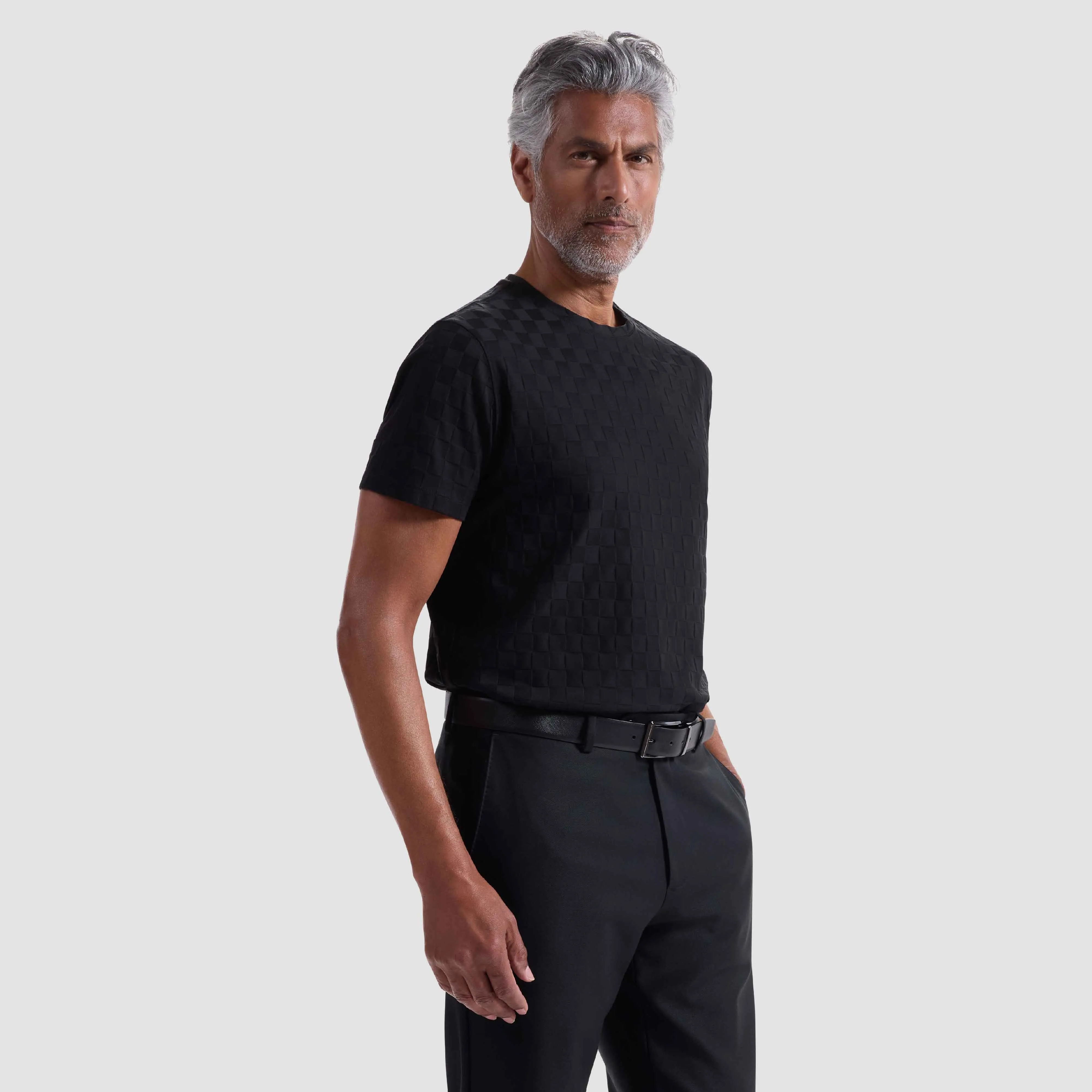 Checkerboard Cotton T-Shirt sold by Bugatchi product image thumbnail 4
