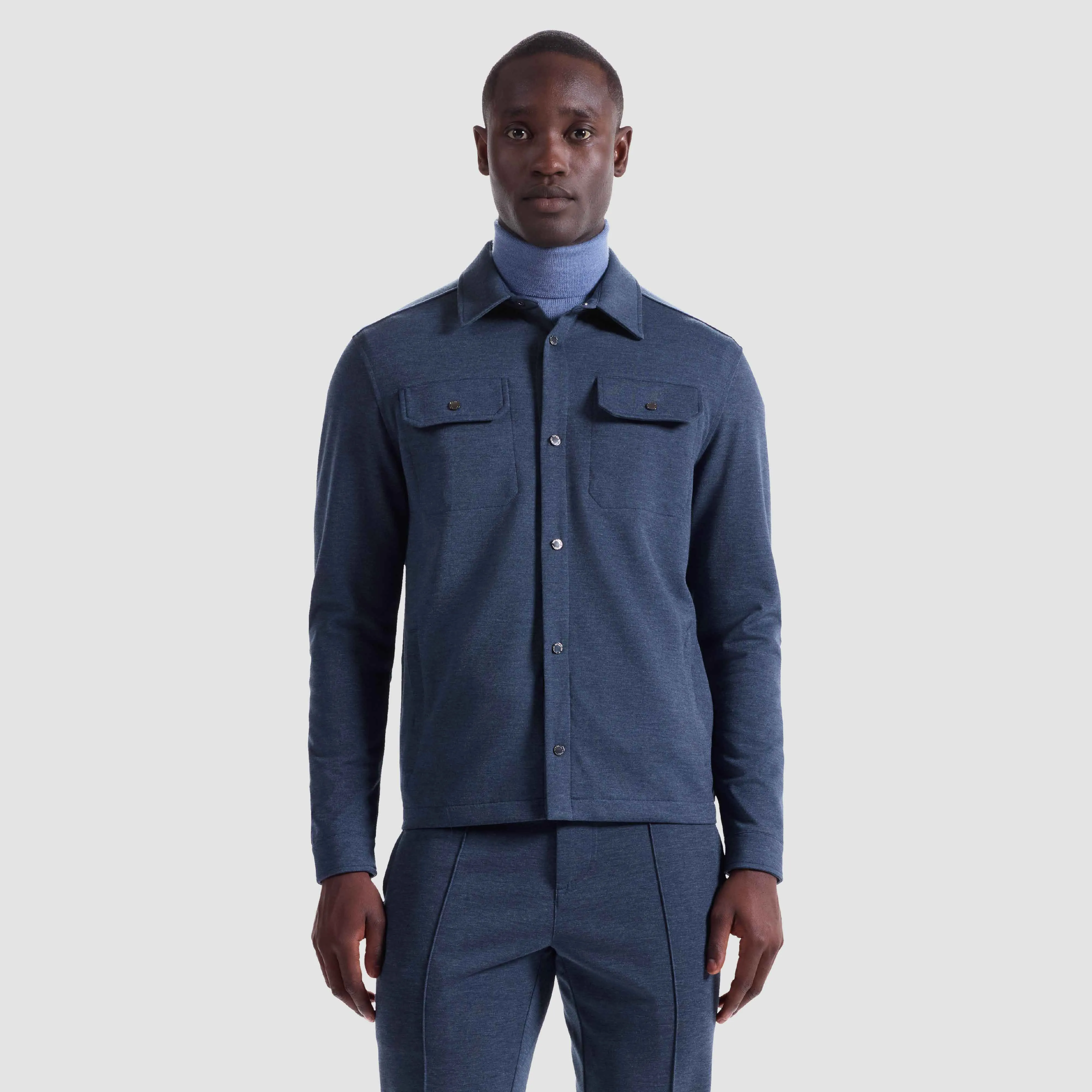 Soft Touch Performance Melange Knit Shirt sold by Bugatchi product image thumbnail 2