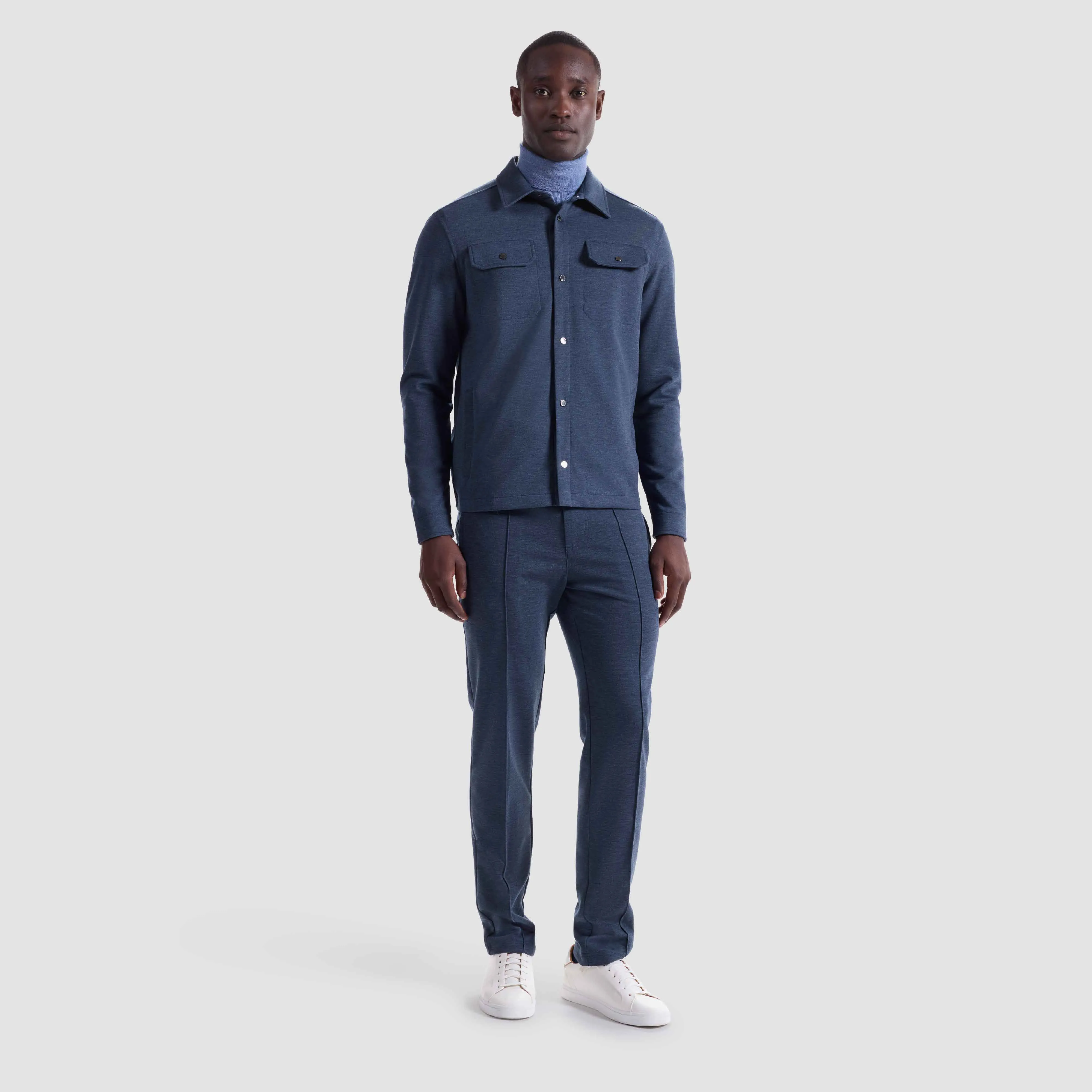 Soft Touch Performance Melange Knit Shirt sold by Bugatchi product image thumbnail 5