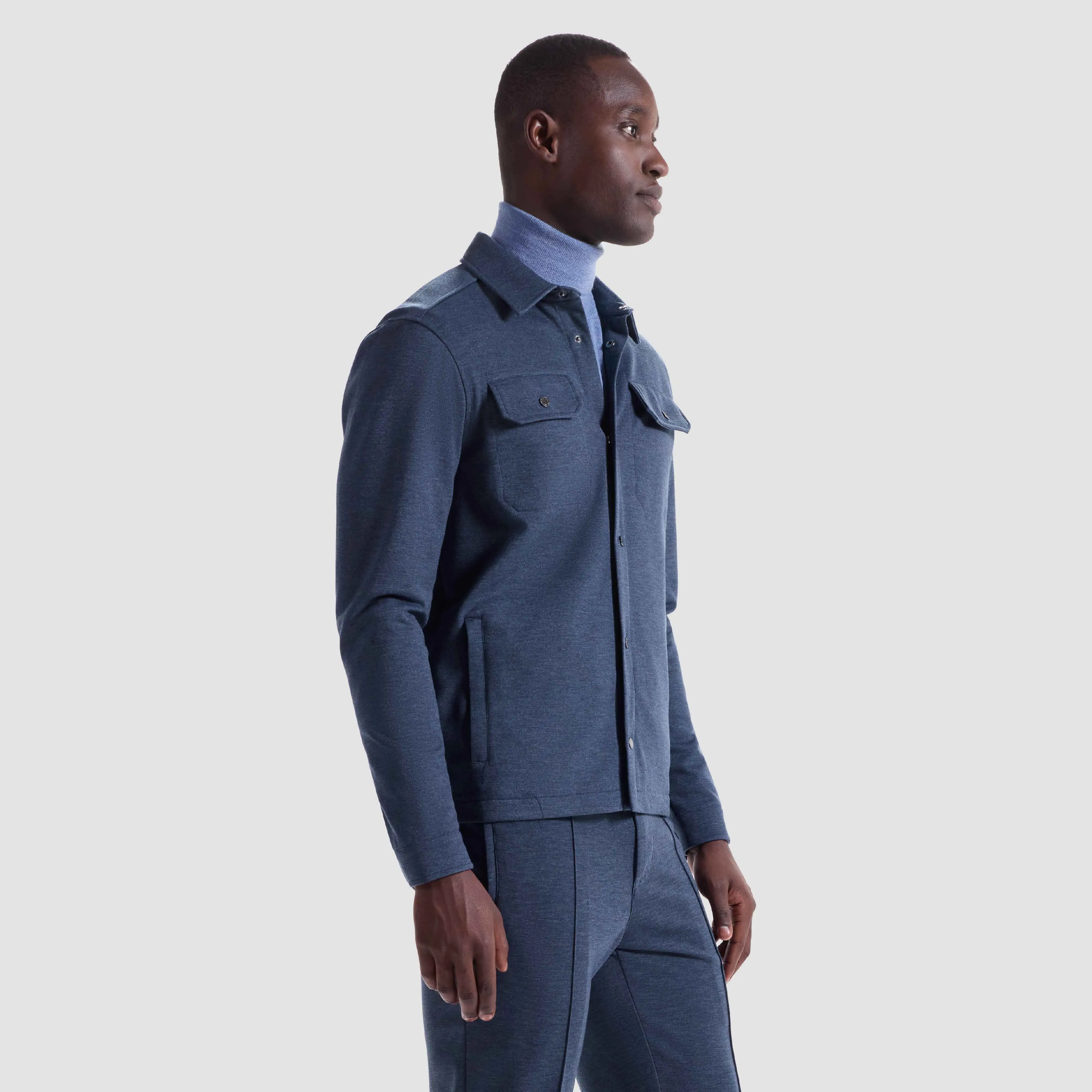 Soft Touch Performance Melange Knit Shirt sold by Bugatchi product image thumbnail 3