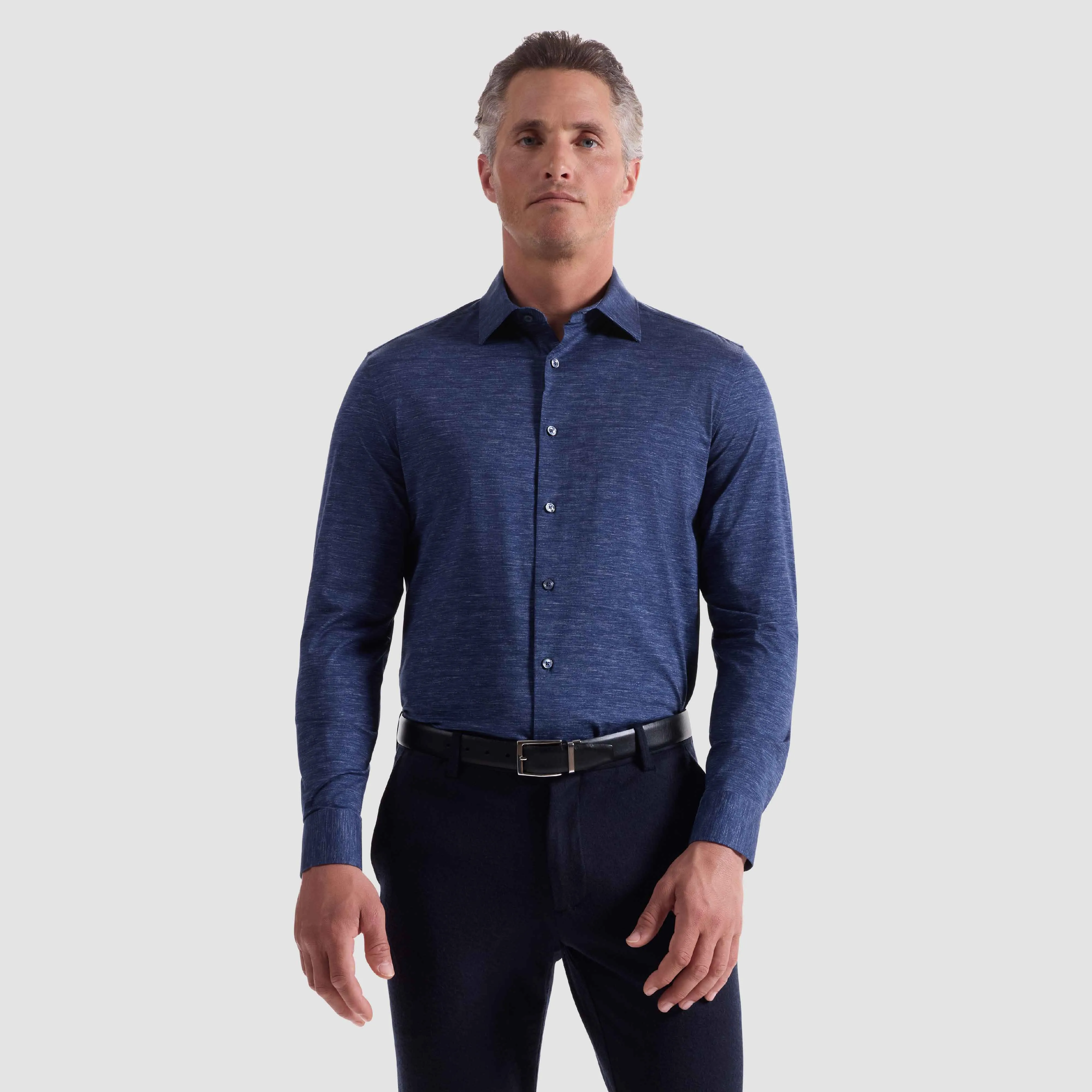 James Heathered OoohCotton Shirt sold by Bugatchi product image thumbnail 3