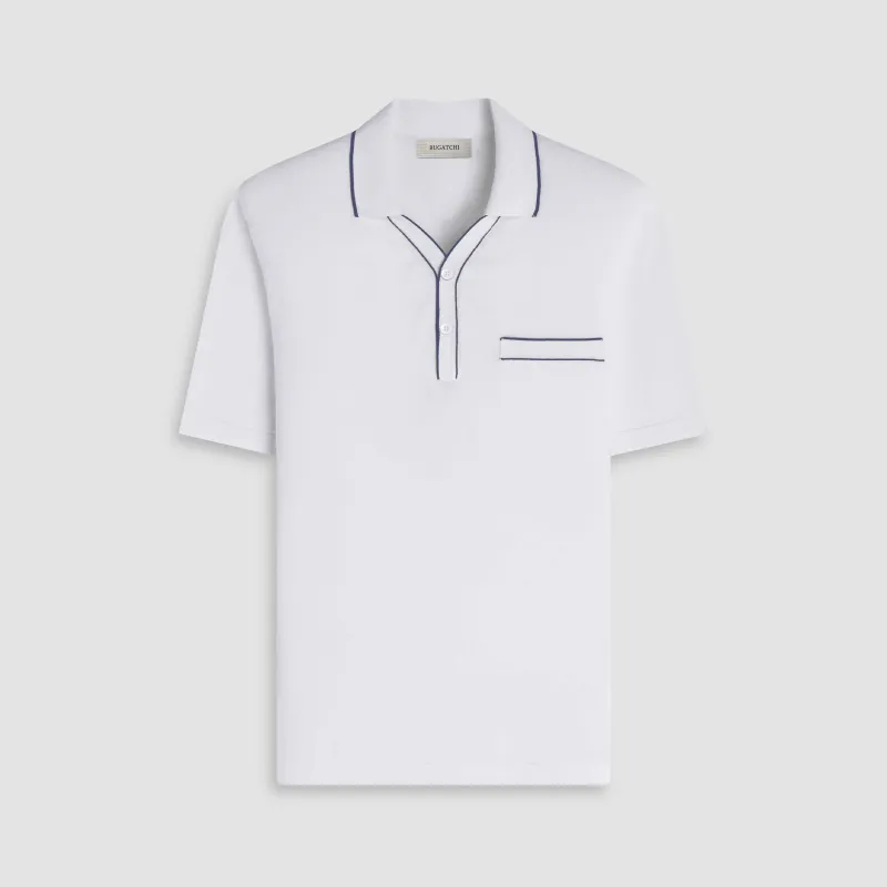 Cotton Silk Johnny Collar Sweater sold by Bugatchi