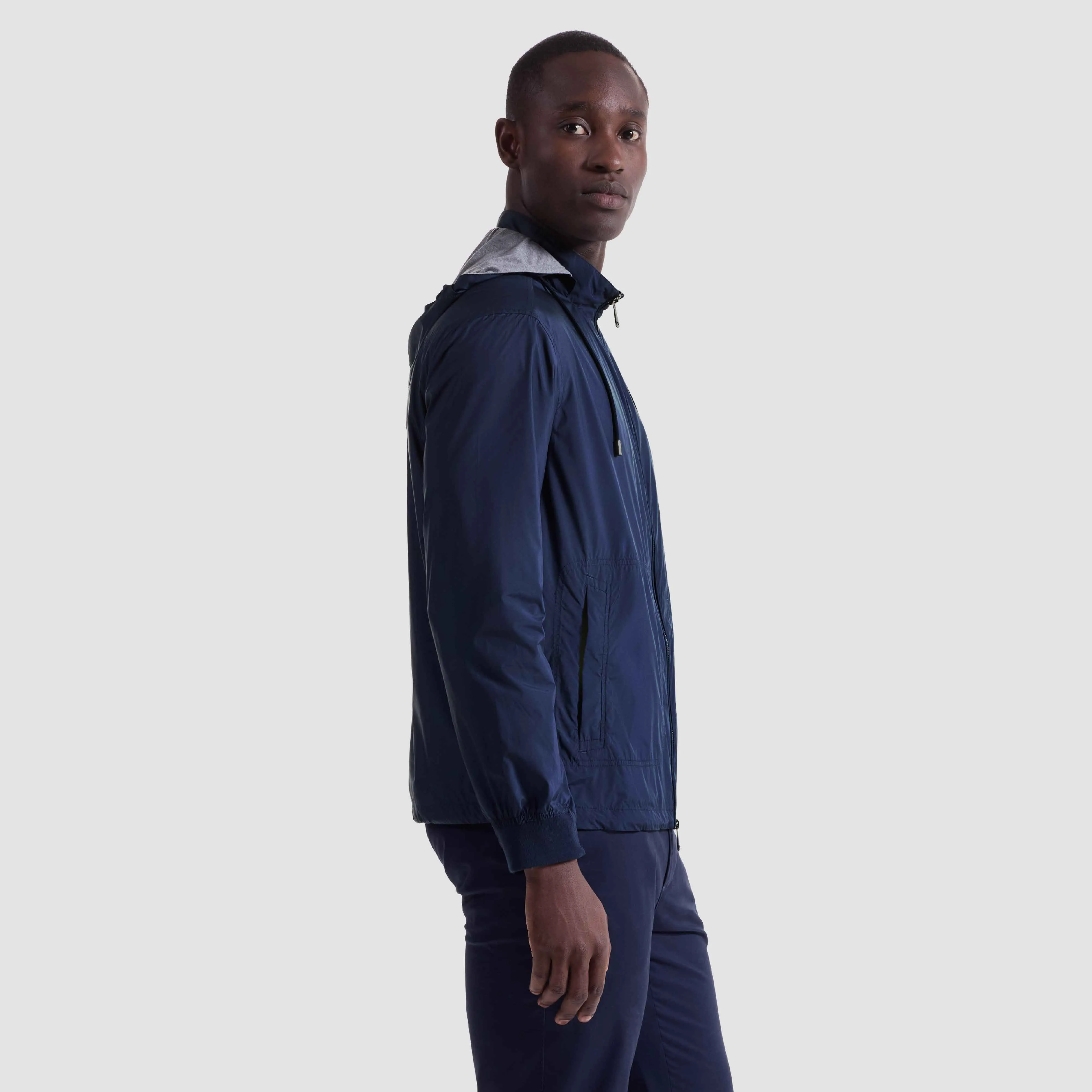 Nylon Windbreaker With Detachable Hood sold by Bugatchi product image thumbnail 3