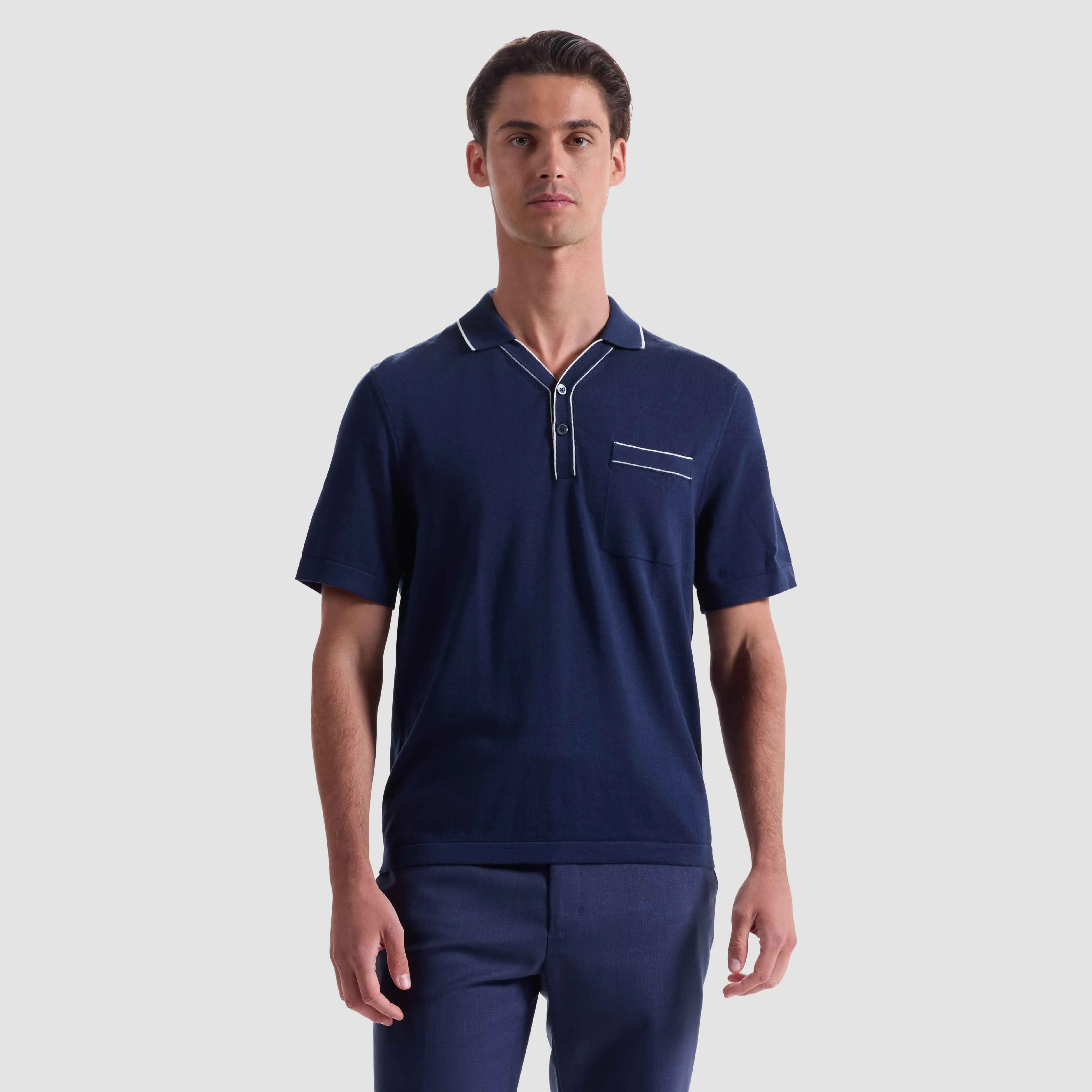 Cotton Silk Johnny Collar Sweater sold by Bugatchi product image thumbnail 2