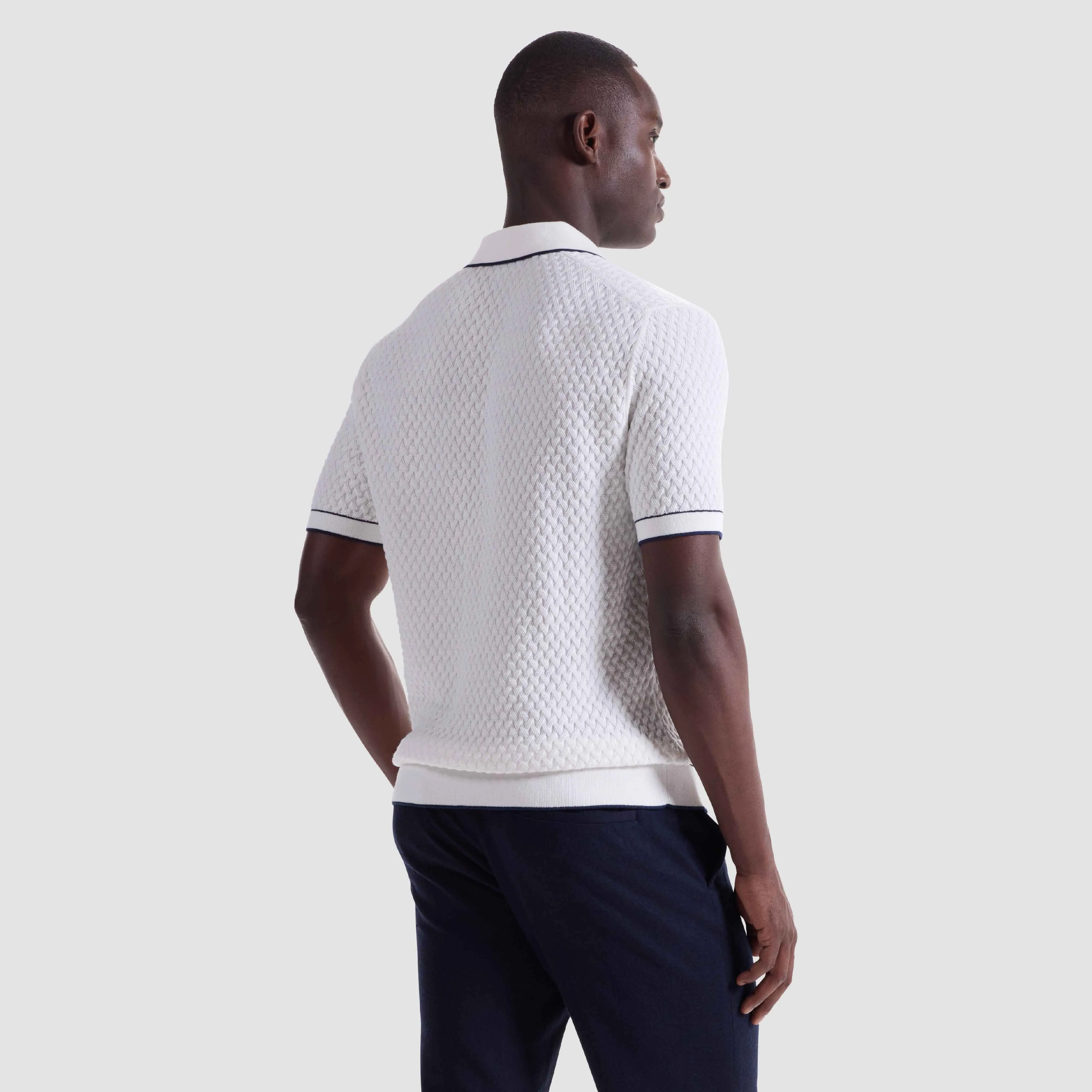 Diamond Cable Polo Sweater sold by Bugatchi product image thumbnail 4