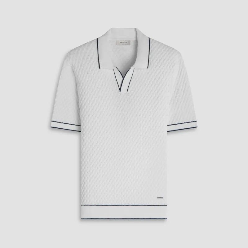 Diamond Cable Polo Sweater sold by Bugatchi