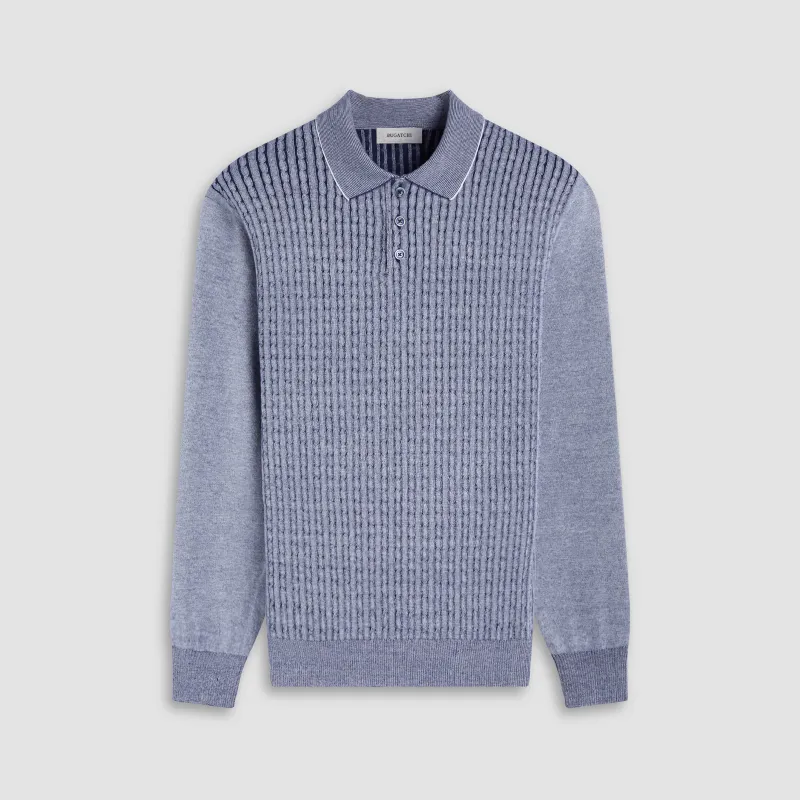 Cable Stitch Polo Sweater sold by Bugatchi