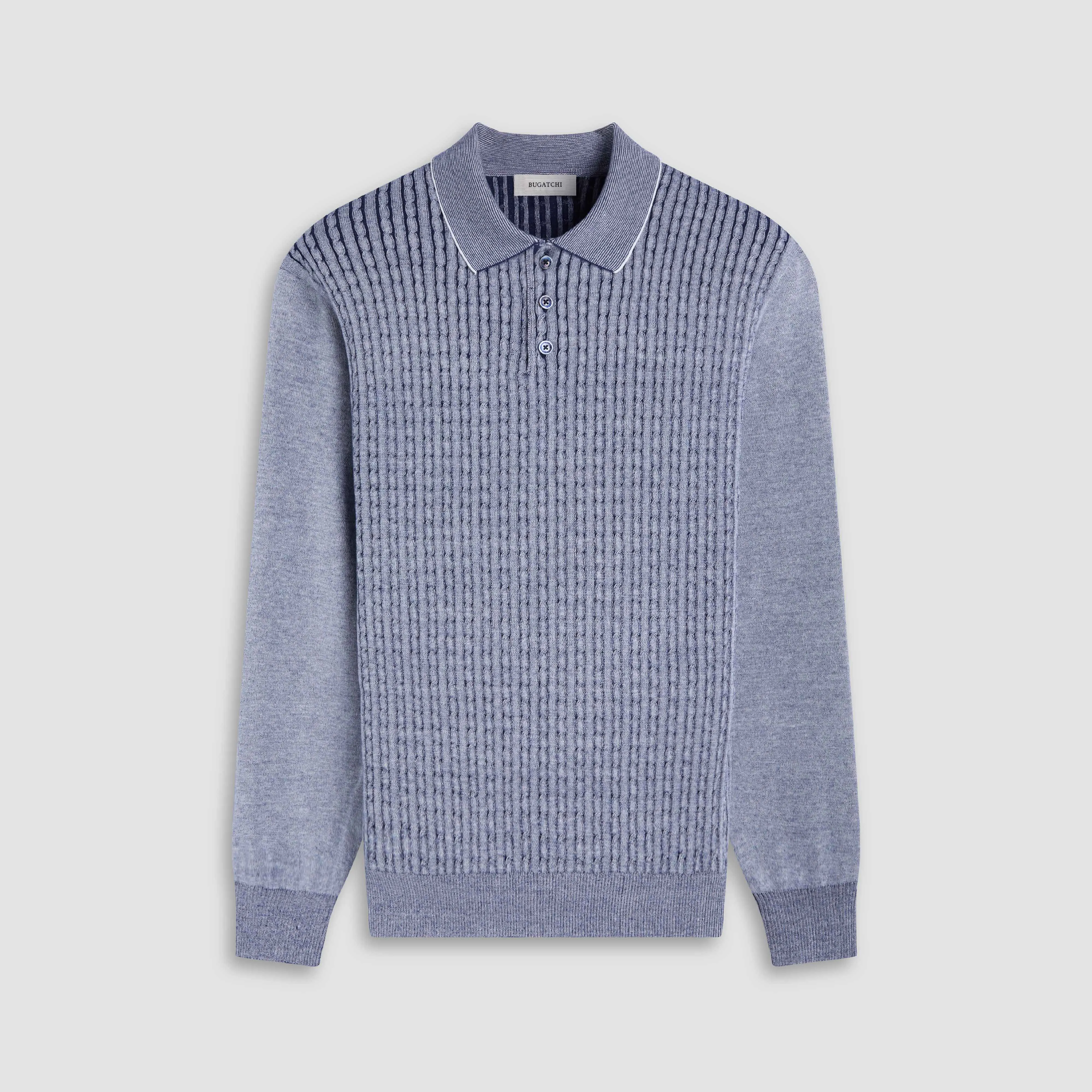 Cable Stitch Polo Sweater sold by Bugatchi