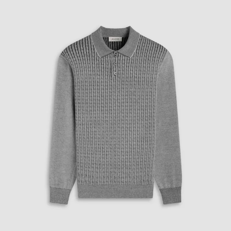 Cable Stitch Polo Sweater sold by Bugatchi