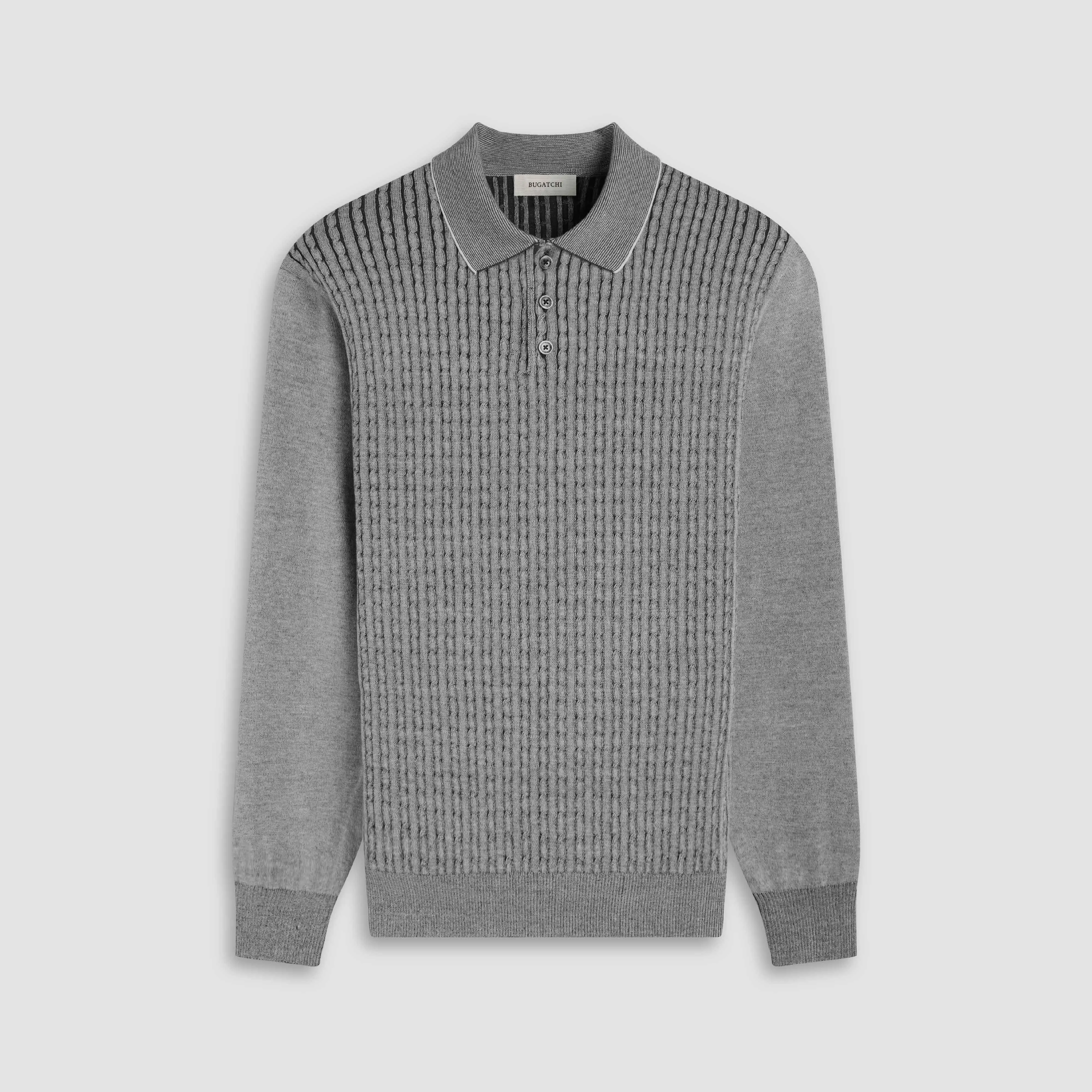 Cable Stitch Polo Sweater sold by Bugatchi
