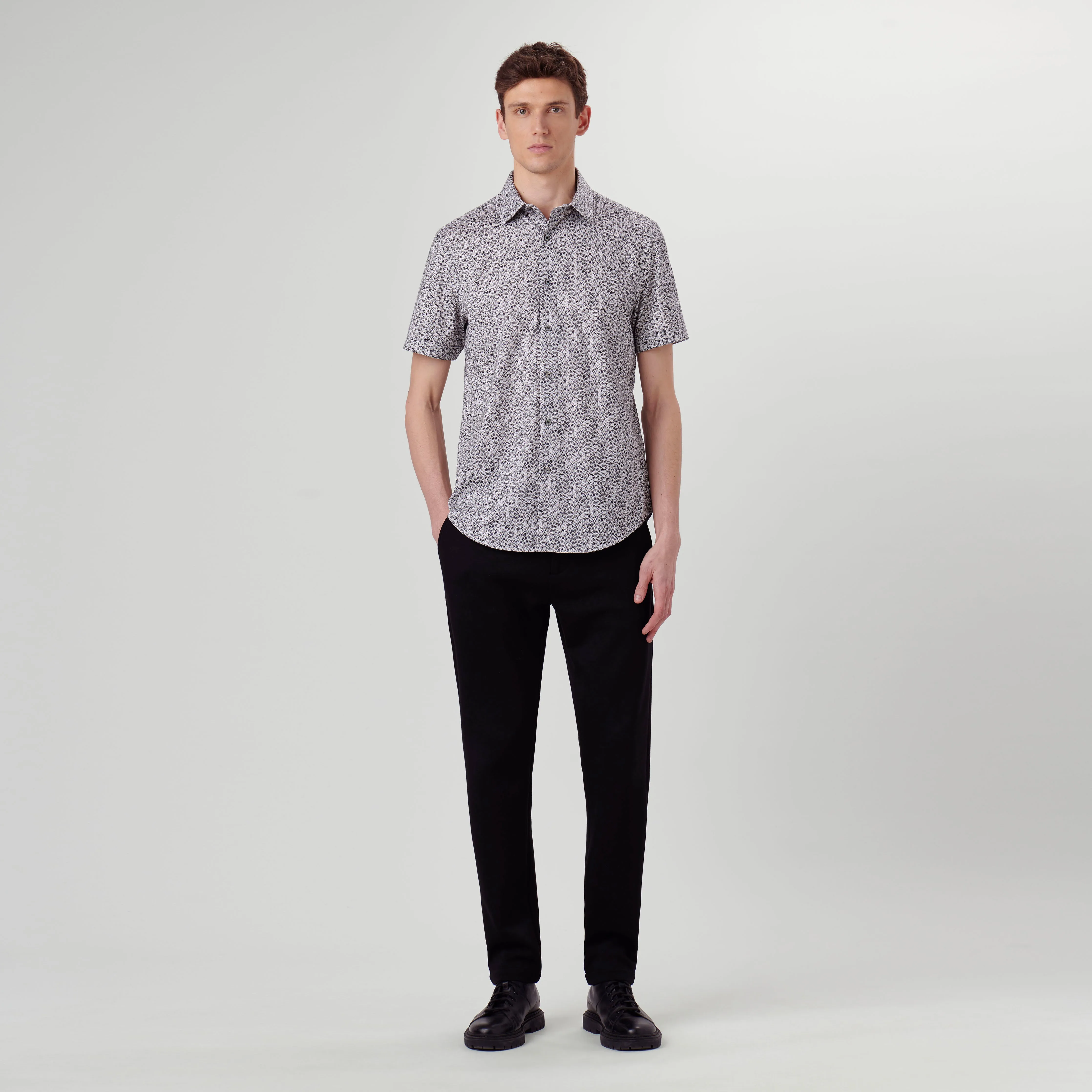 Miles Abstract OoohCotton Short Sleeve Shirt sold by Bugatchi product image thumbnail 5