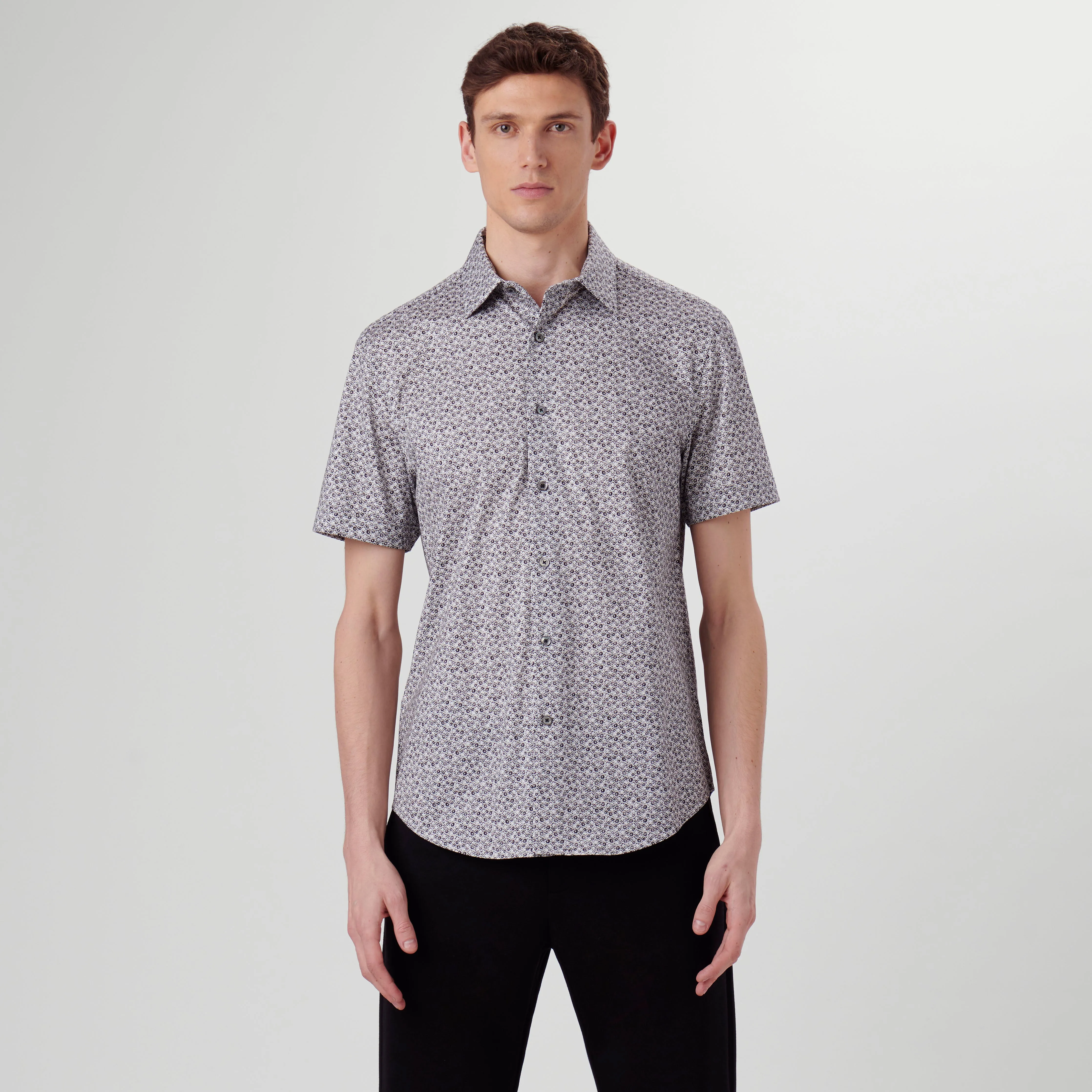 Miles Abstract OoohCotton Short Sleeve Shirt sold by Bugatchi product image thumbnail 2