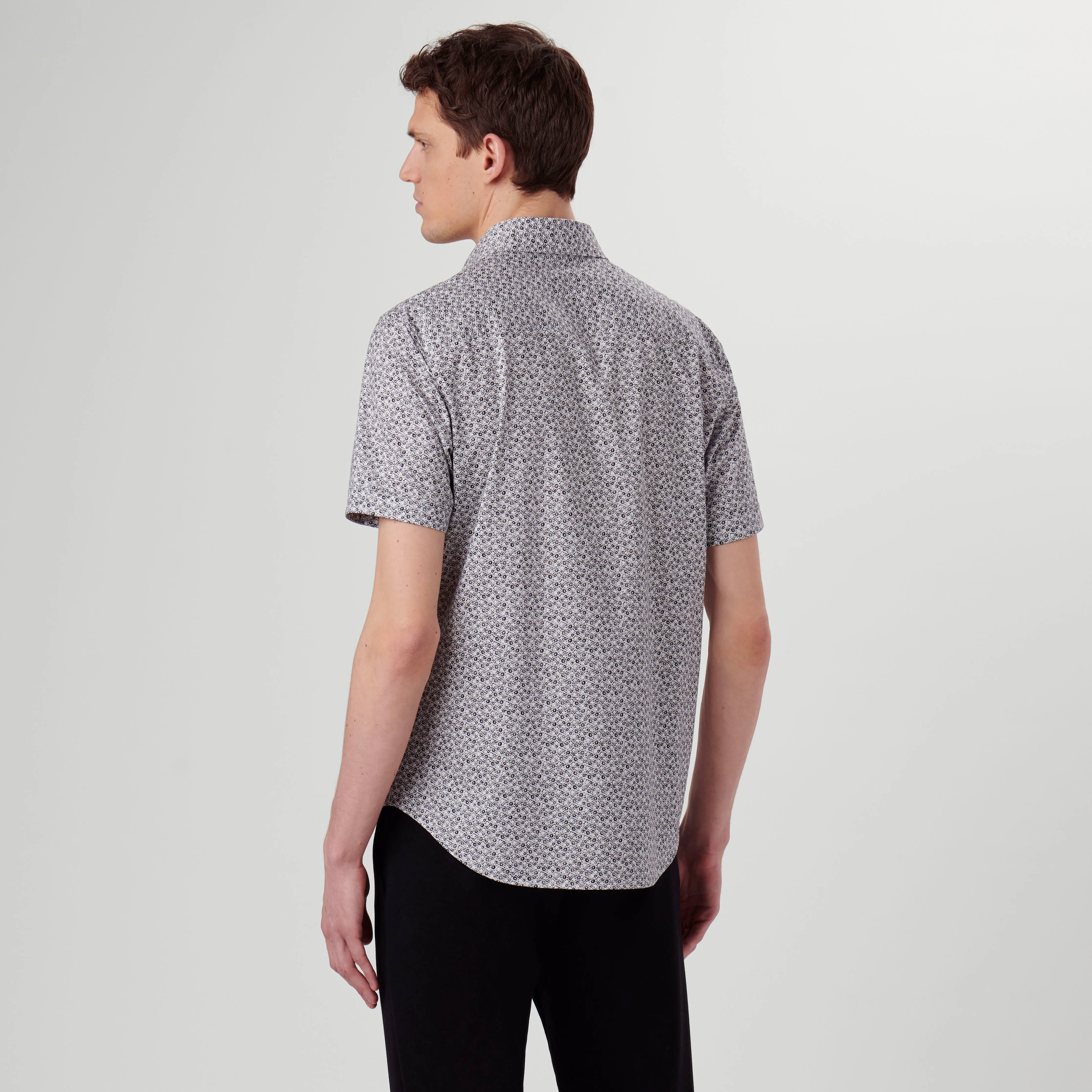 Miles Abstract OoohCotton Short Sleeve Shirt sold by Bugatchi product image thumbnail 4