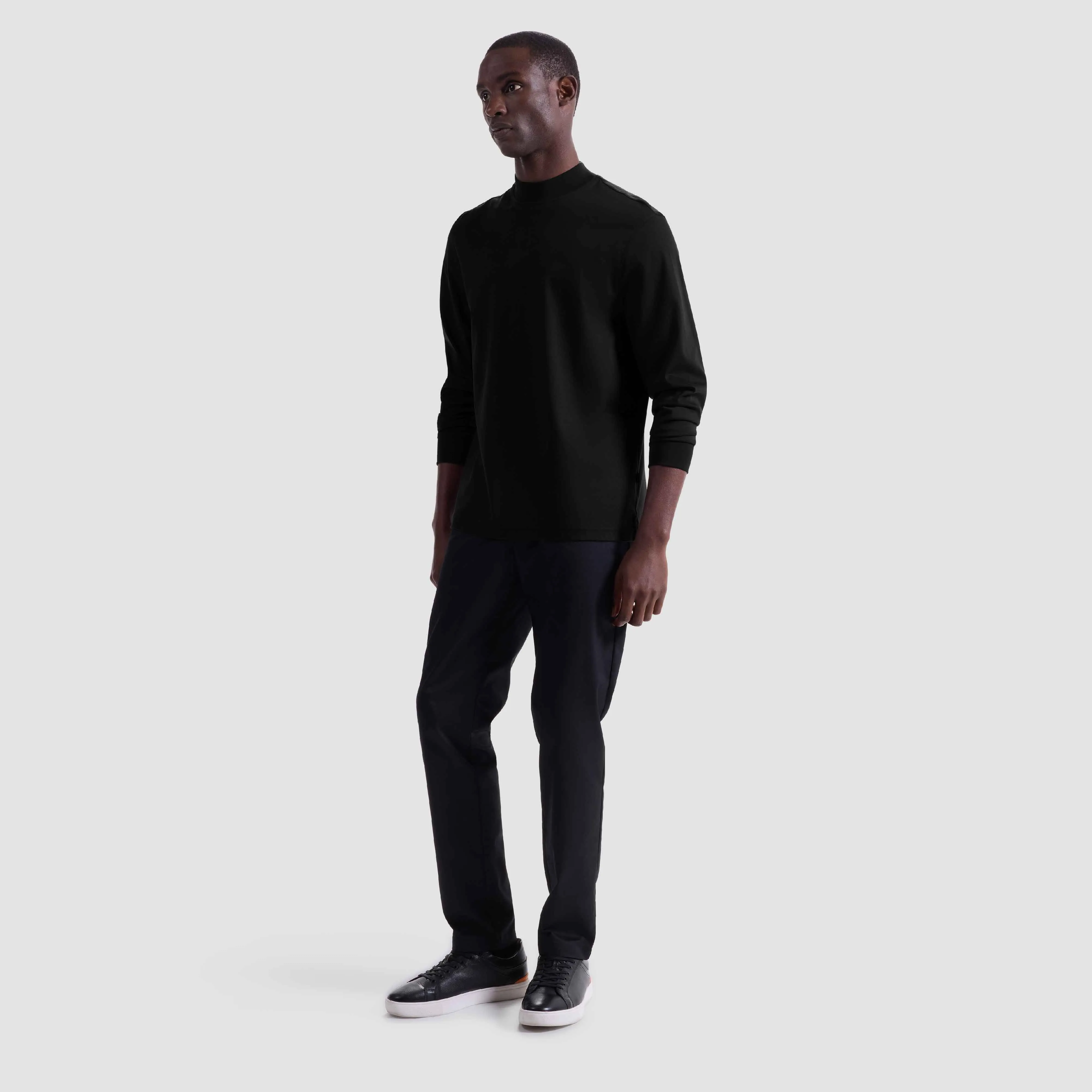 Solid Mock Neck Long Sleeve Tee sold by Bugatchi product image thumbnail 5