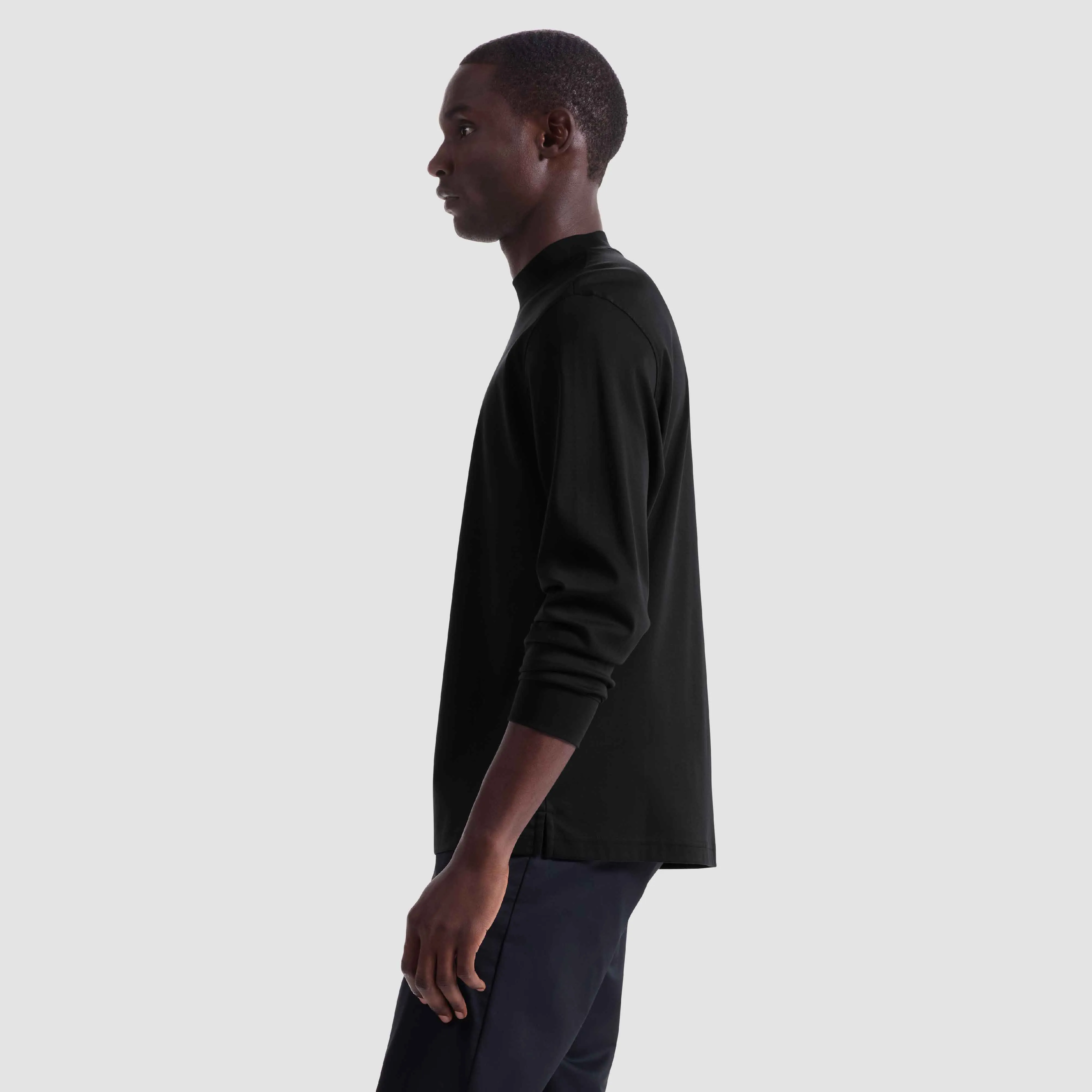 Solid Mock Neck Long Sleeve Tee sold by Bugatchi product image thumbnail 3