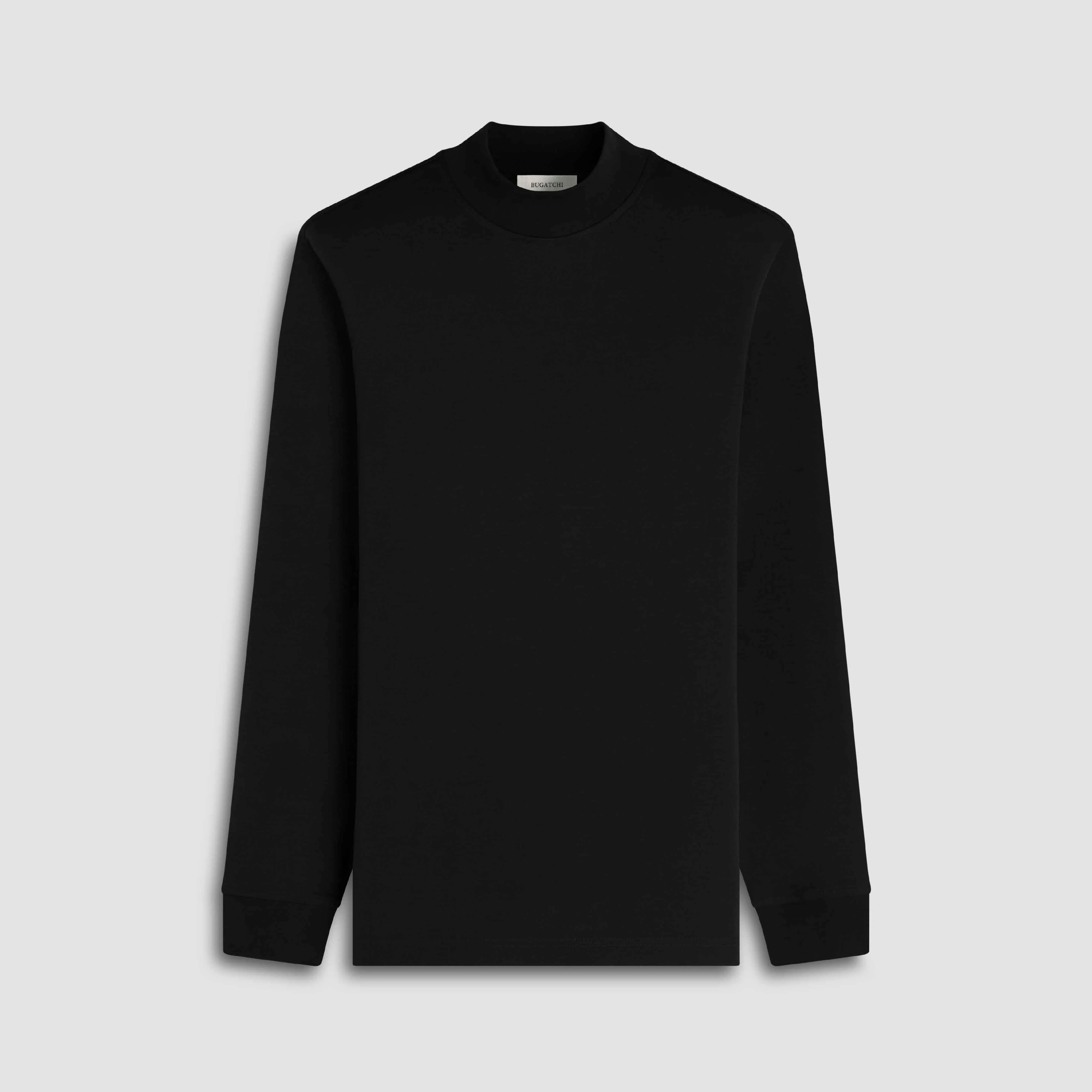 Solid Mock Neck Long Sleeve Tee sold by Bugatchi