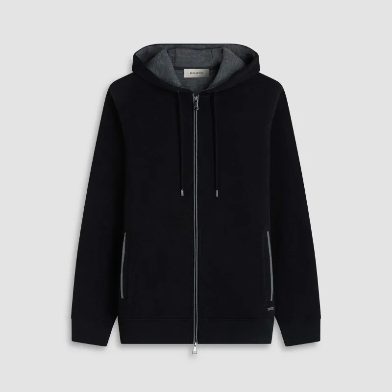 Heathered Pique Full Zip Hoodie sold by Bugatchi