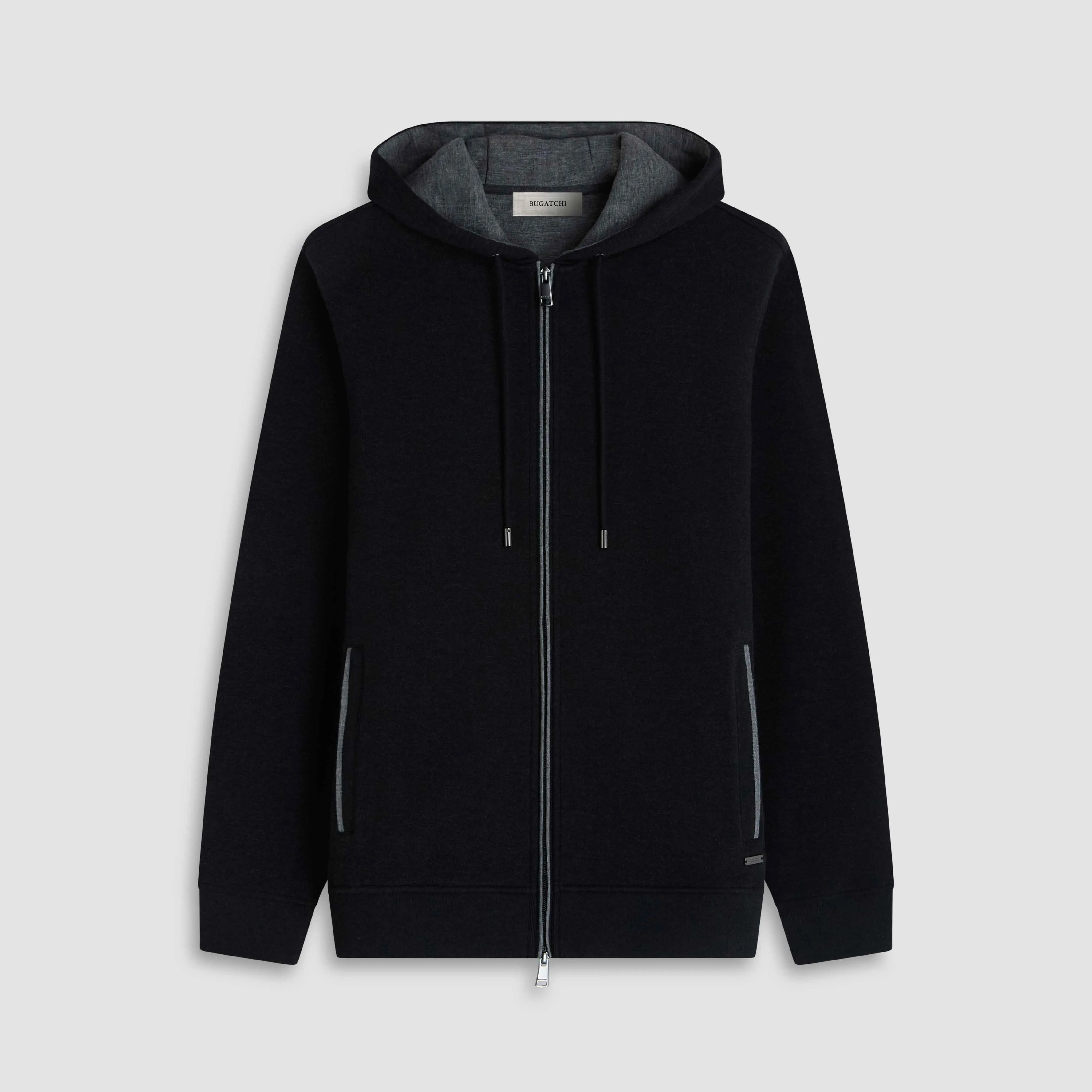 Heathered Pique Full Zip Hoodie sold by Bugatchi