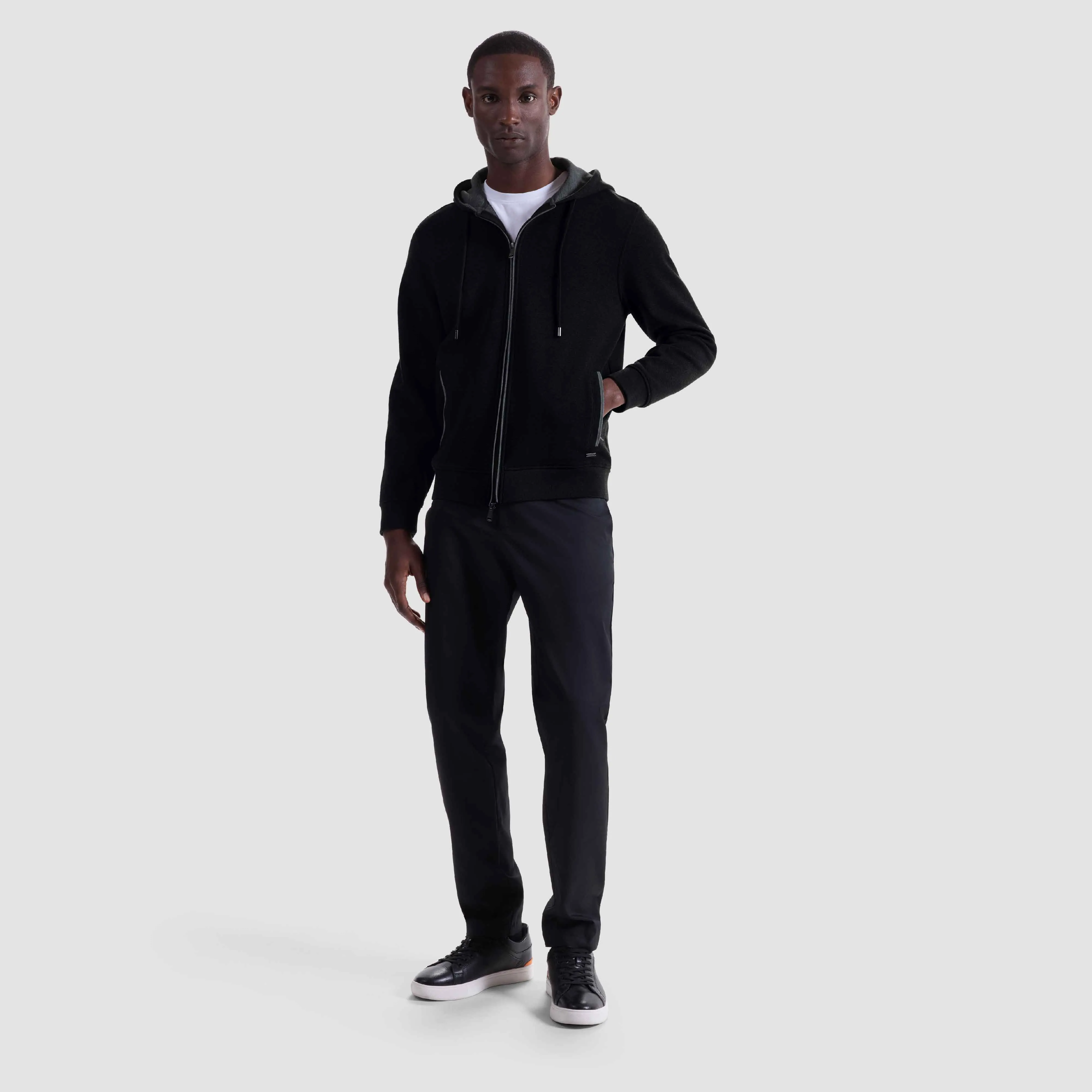 Heathered Pique Full Zip Hoodie sold by Bugatchi product image thumbnail 5