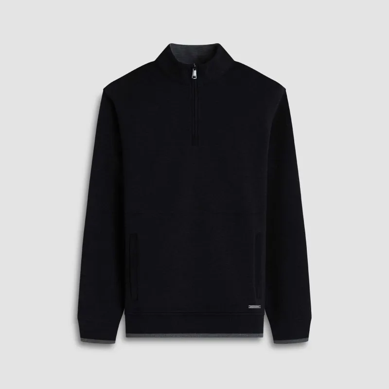 Heathered Pique Quarter Zip sold by Bugatchi