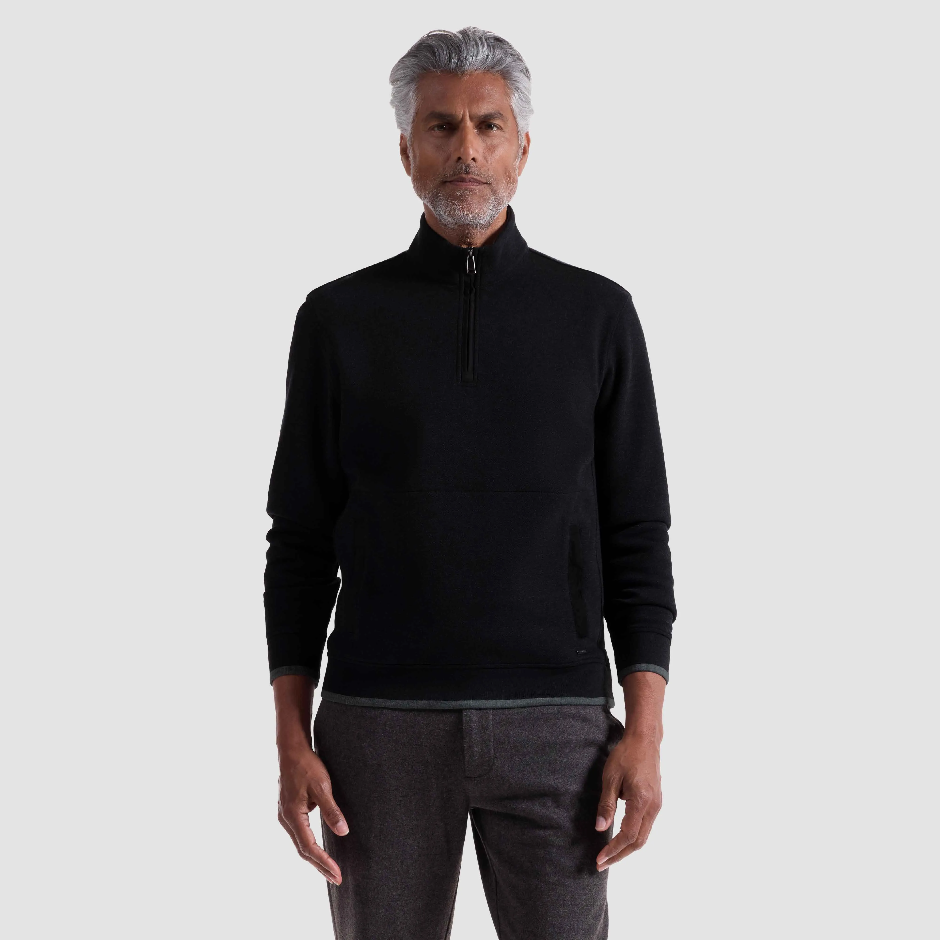 Heathered Pique Quarter Zip sold by Bugatchi product image thumbnail 2