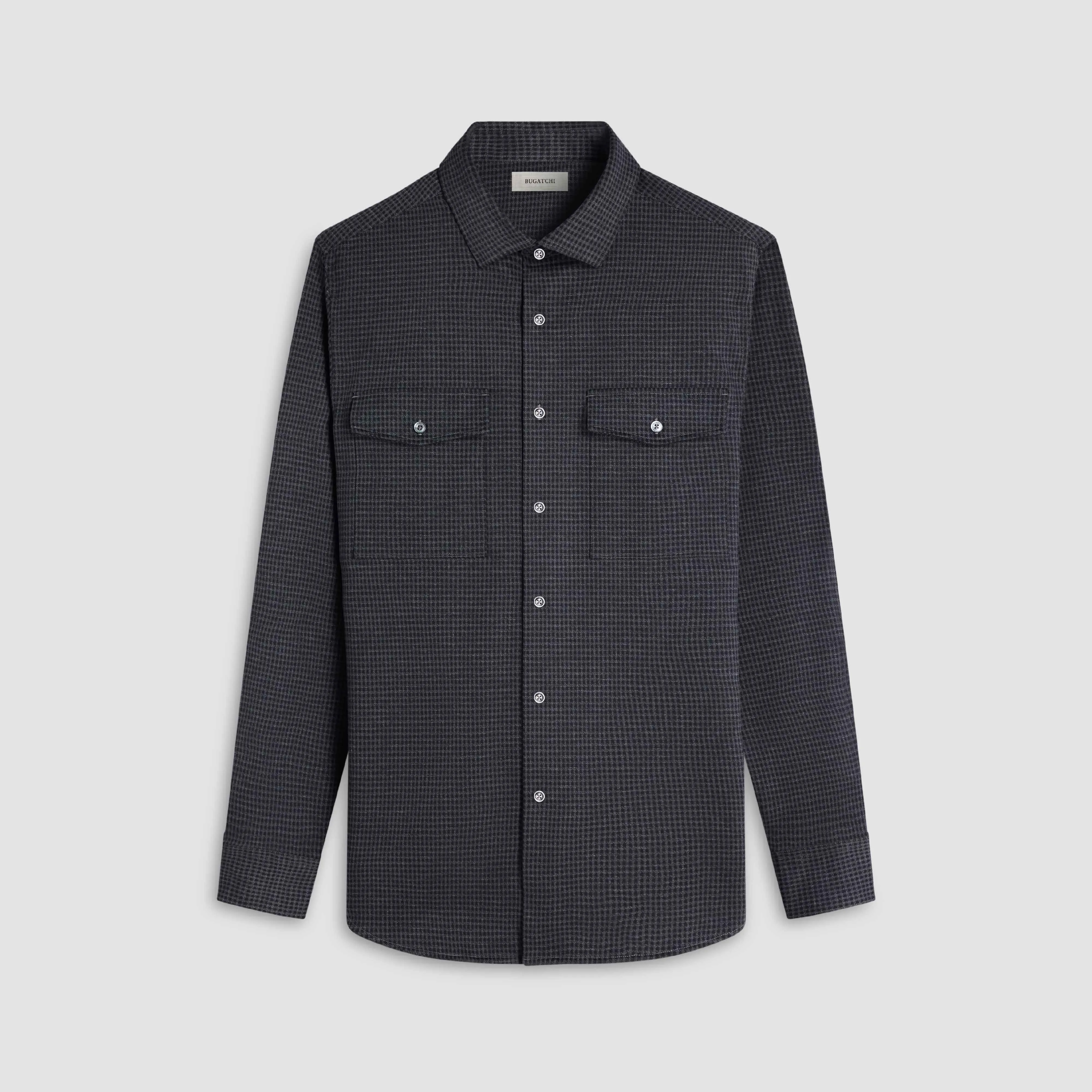 Houndstooth Knit Shirt sold by Bugatchi