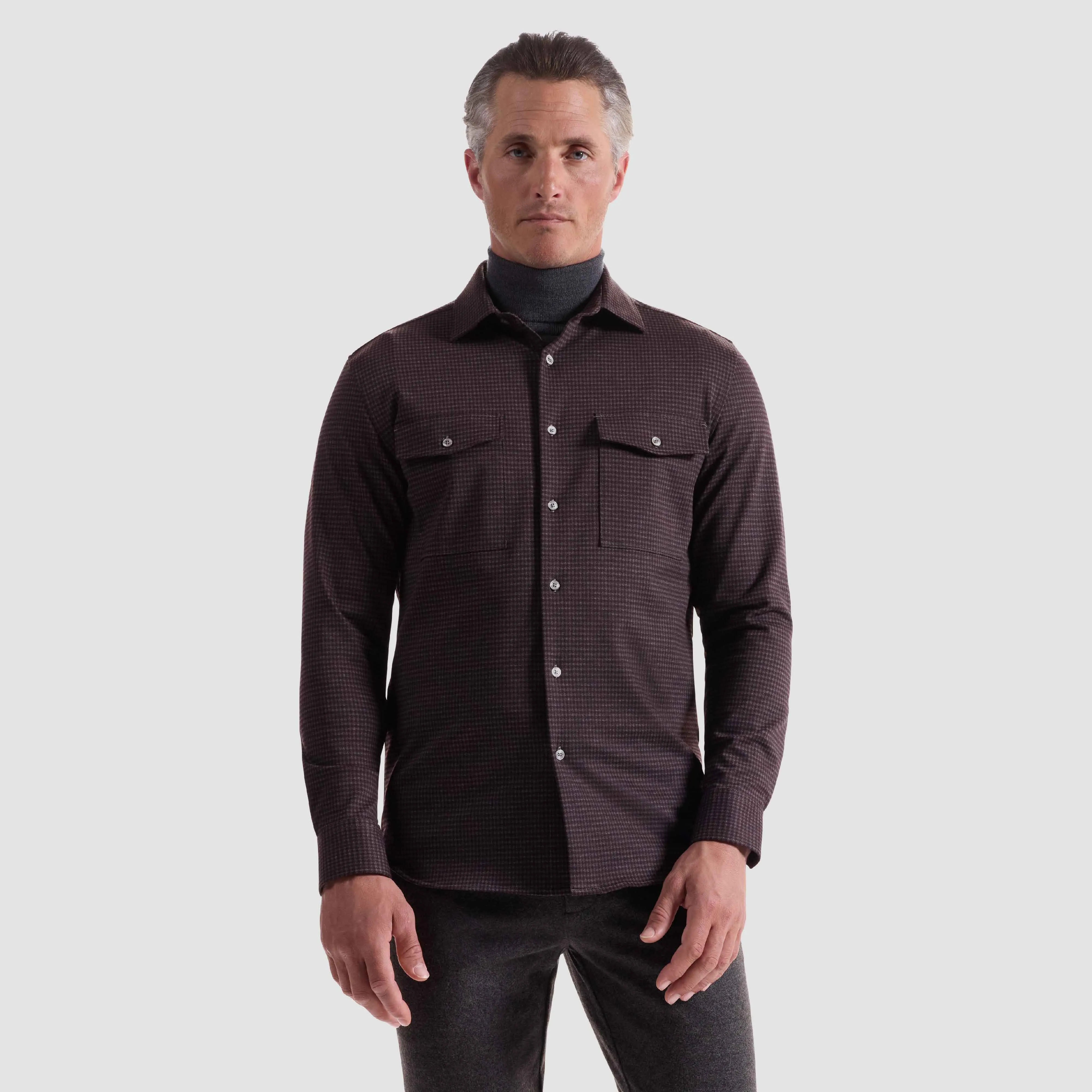 Houndstooth Knit Shirt sold by Bugatchi product image thumbnail 3