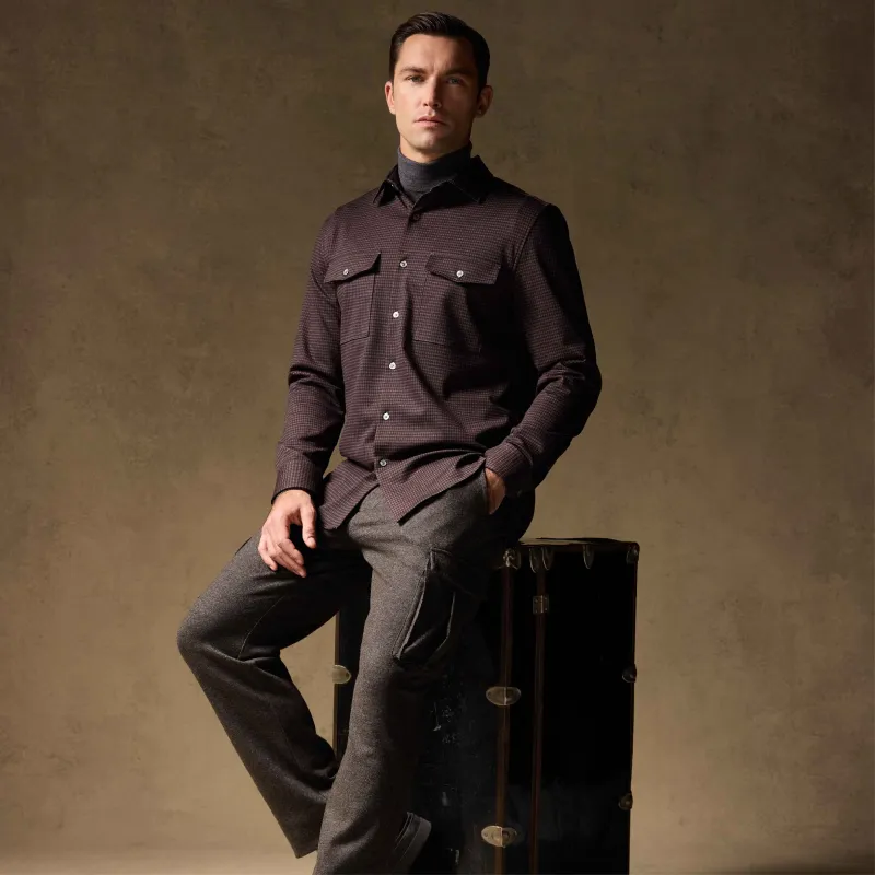 Houndstooth Knit Shirt sold by Bugatchi