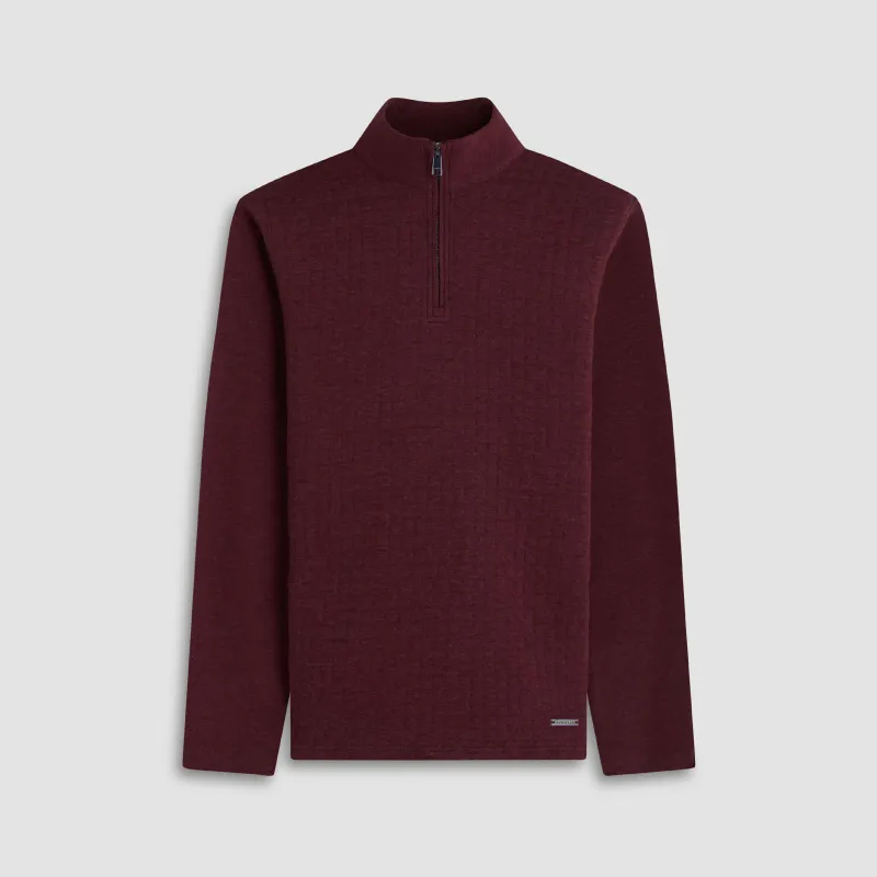 Heathered Waffle Knit Quarter Zip sold by Bugatchi