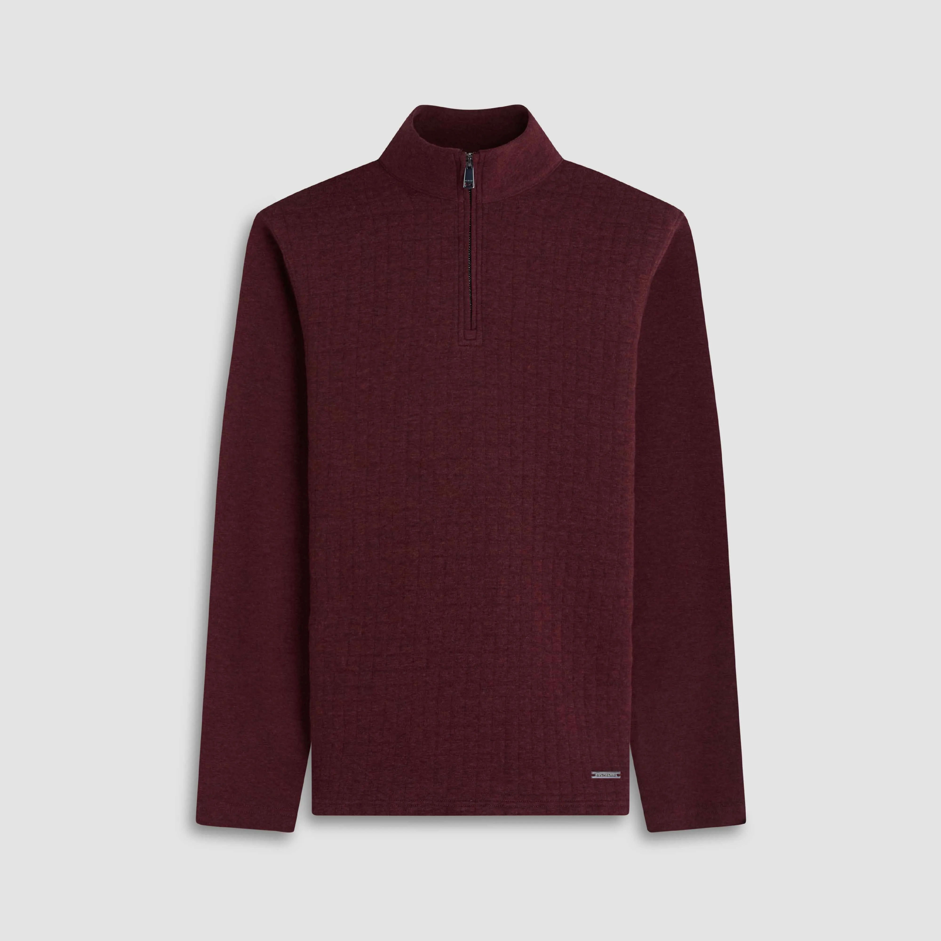 Heathered Waffle Knit Quarter Zip sold by Bugatchi