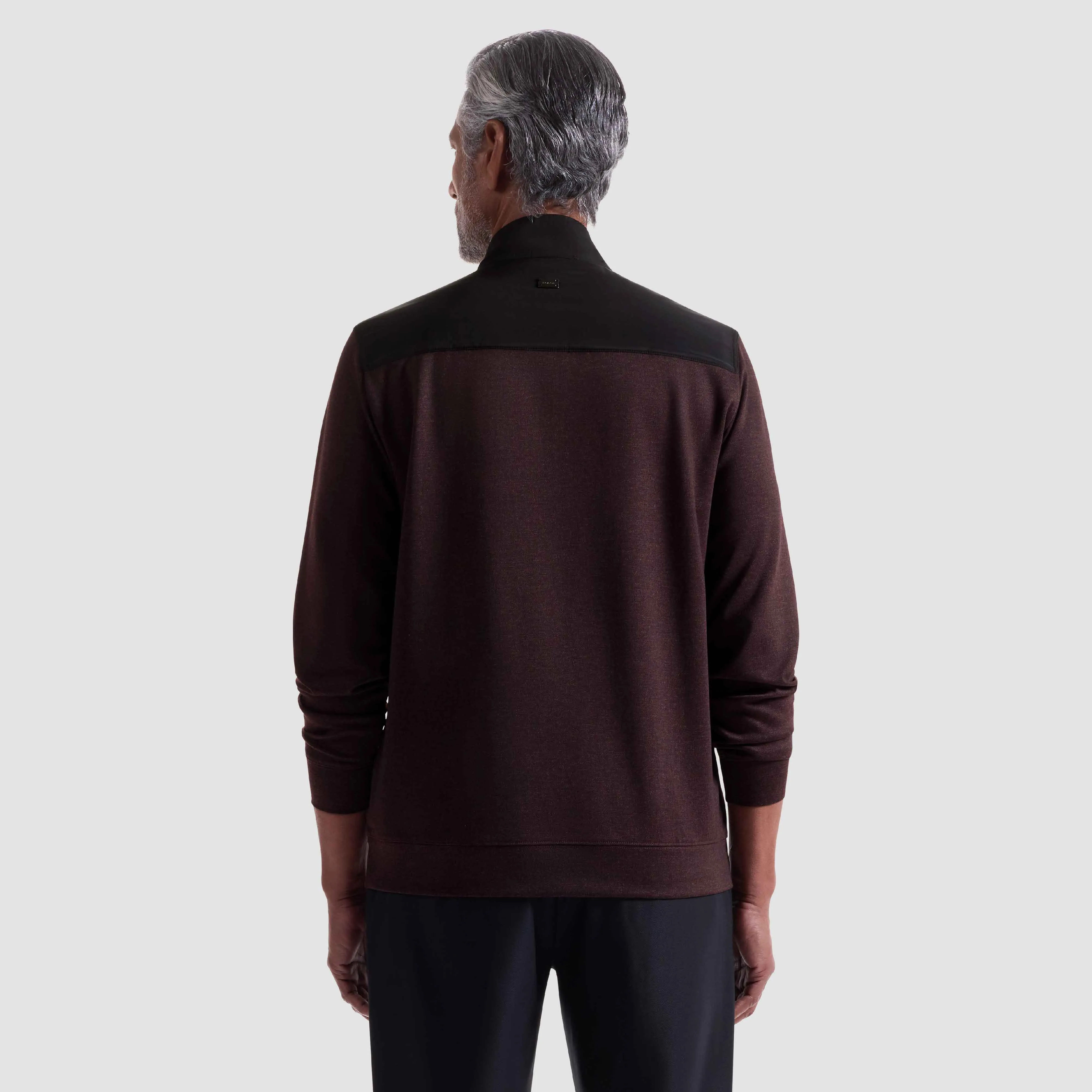 Twill-Effect Performance Quarter Zip sold by Bugatchi product image thumbnail 4