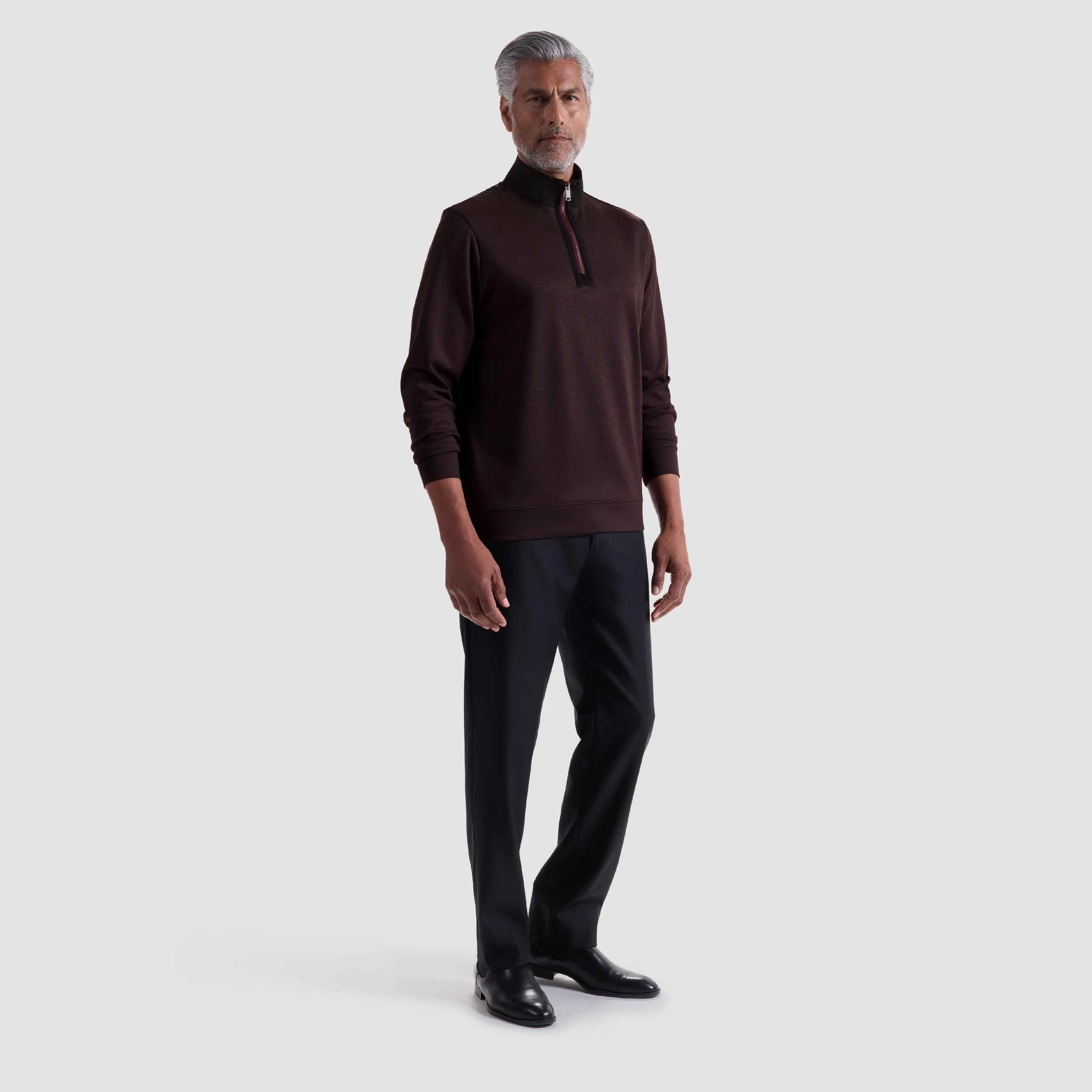 Twill-Effect Performance Quarter Zip sold by Bugatchi product image thumbnail 5