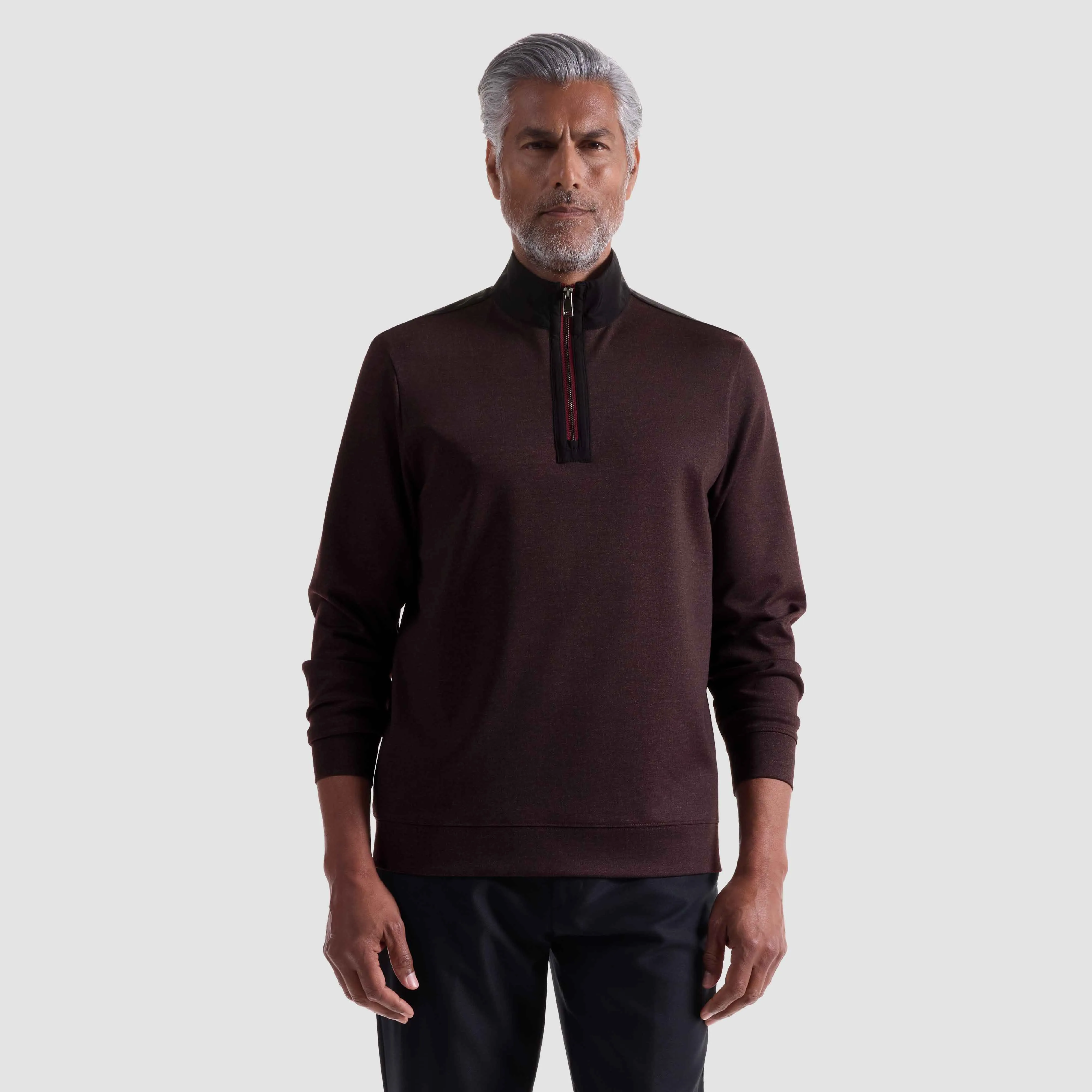 Twill-Effect Performance Quarter Zip sold by Bugatchi product image thumbnail 2
