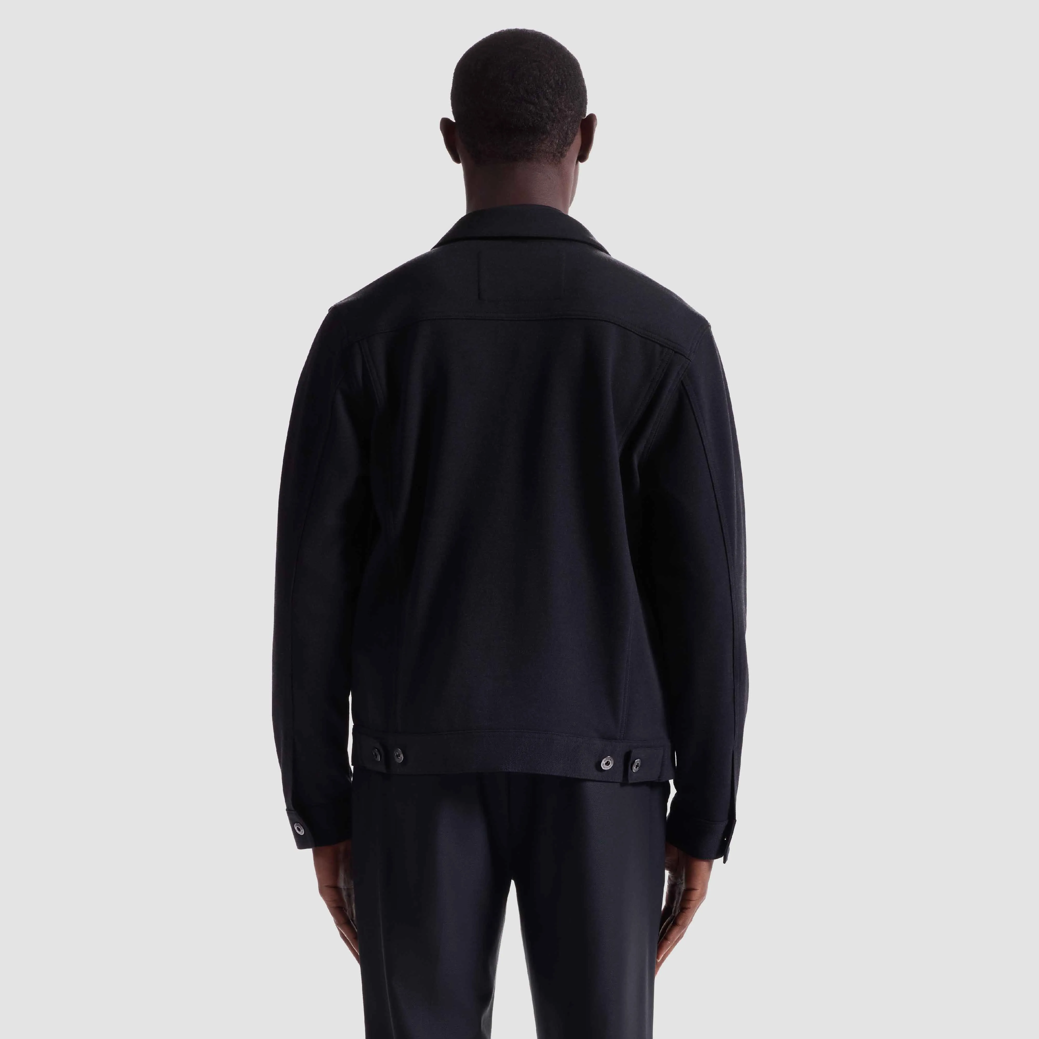 Twill-Effect Knit Trucker Jacket sold by Bugatchi product image thumbnail 4