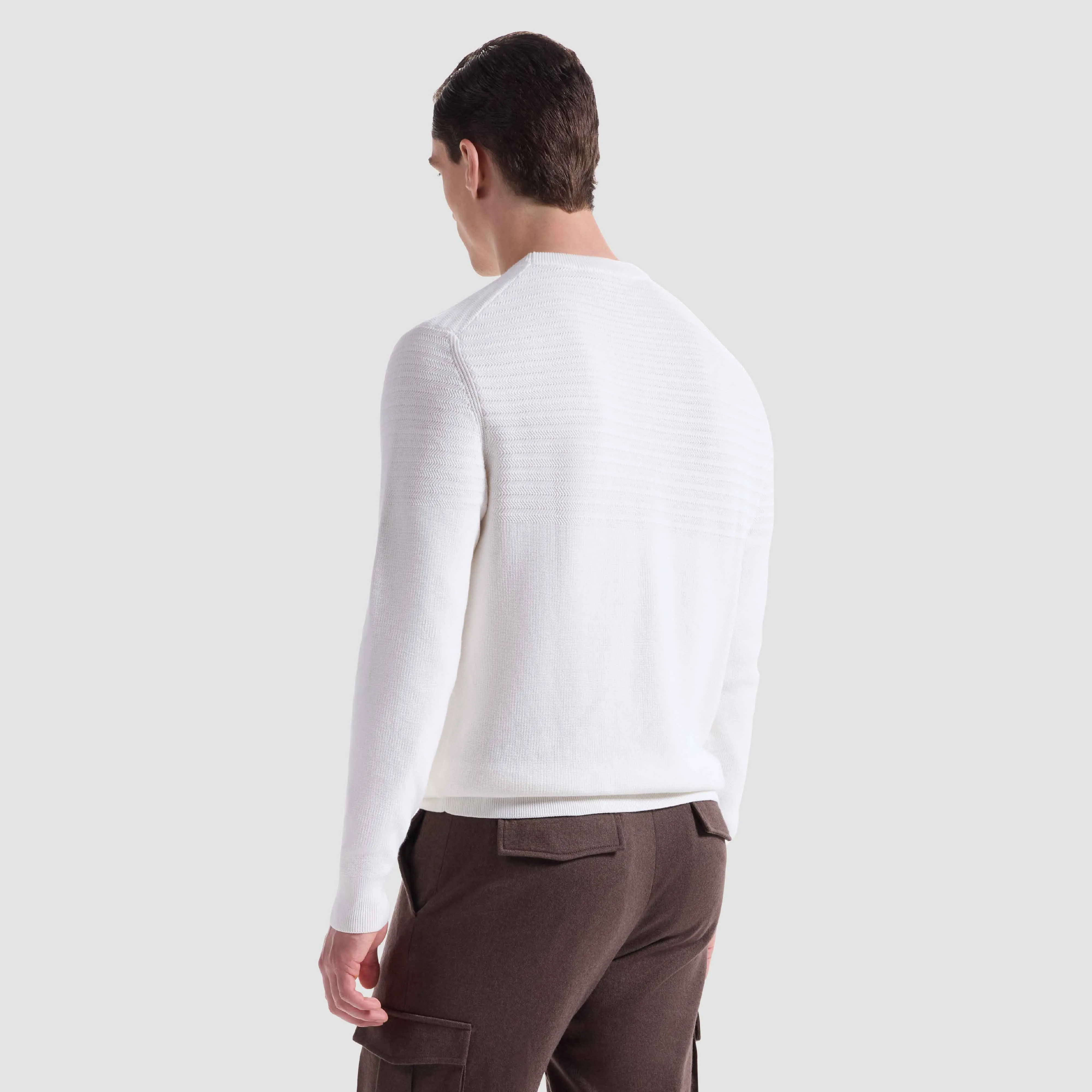 Mixed Media Crewneck Sweater sold by Bugatchi product image thumbnail 4