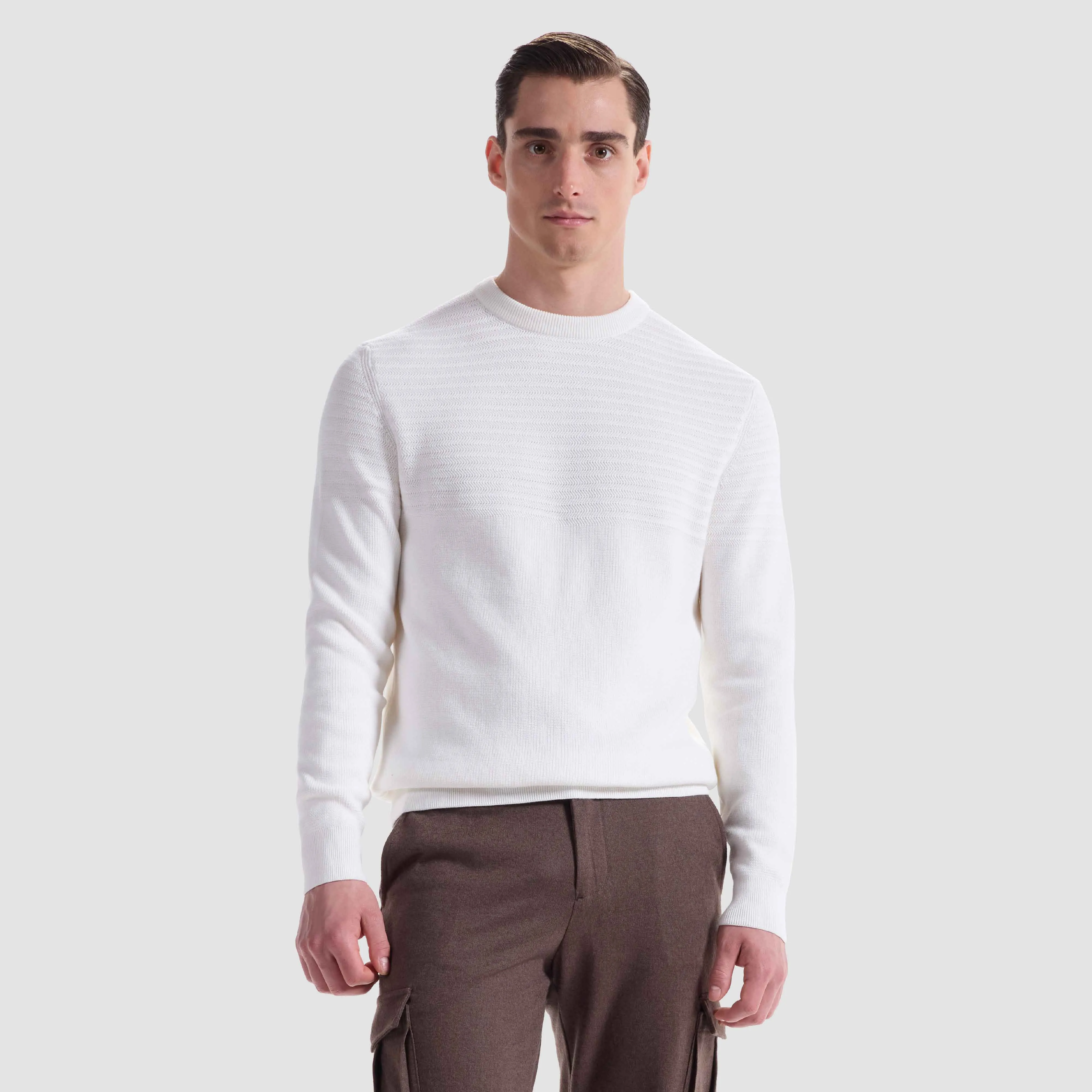 Mixed Media Crewneck Sweater sold by Bugatchi product image thumbnail 2