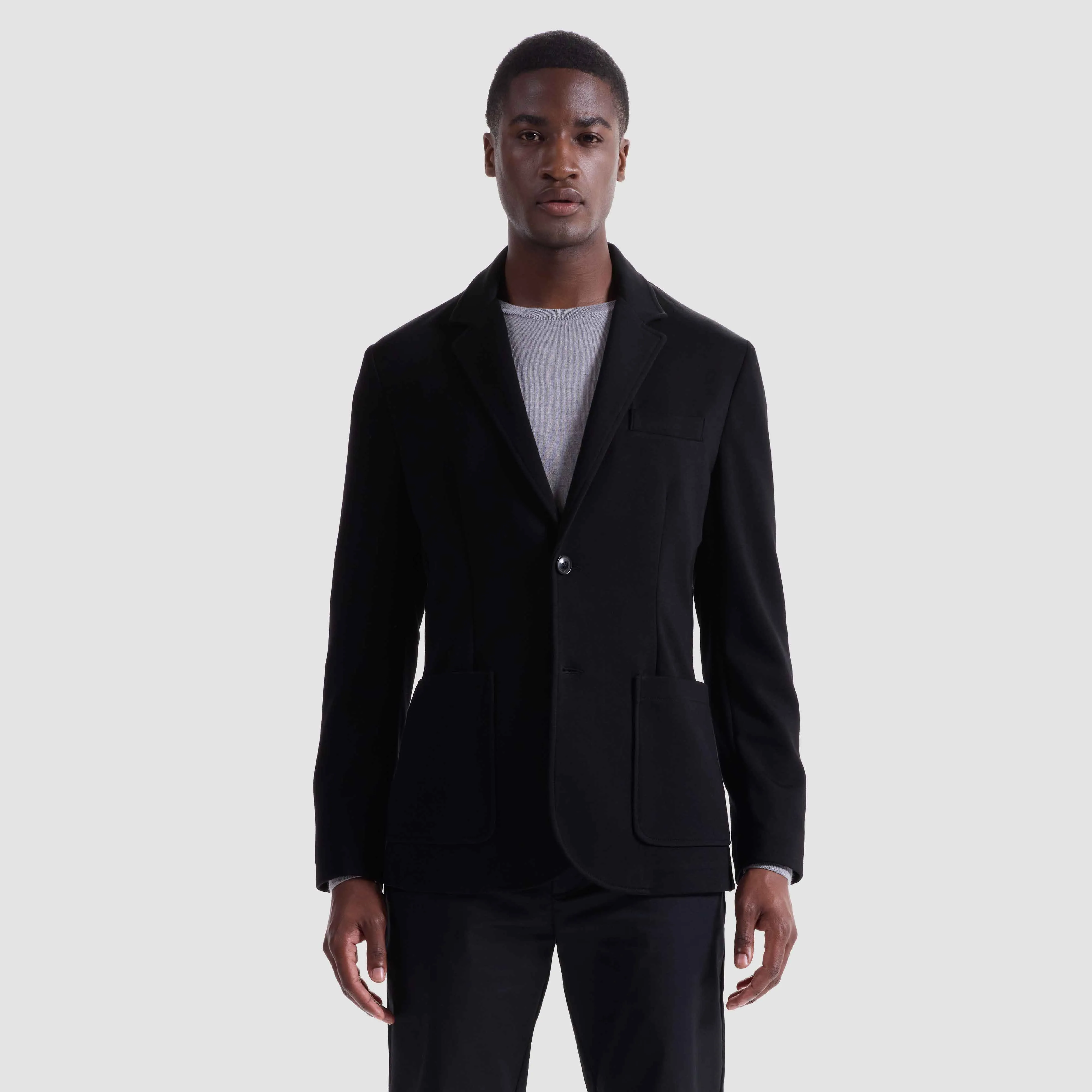 Soft Touch Two-Button Knit Blazer sold by Bugatchi product image thumbnail 2