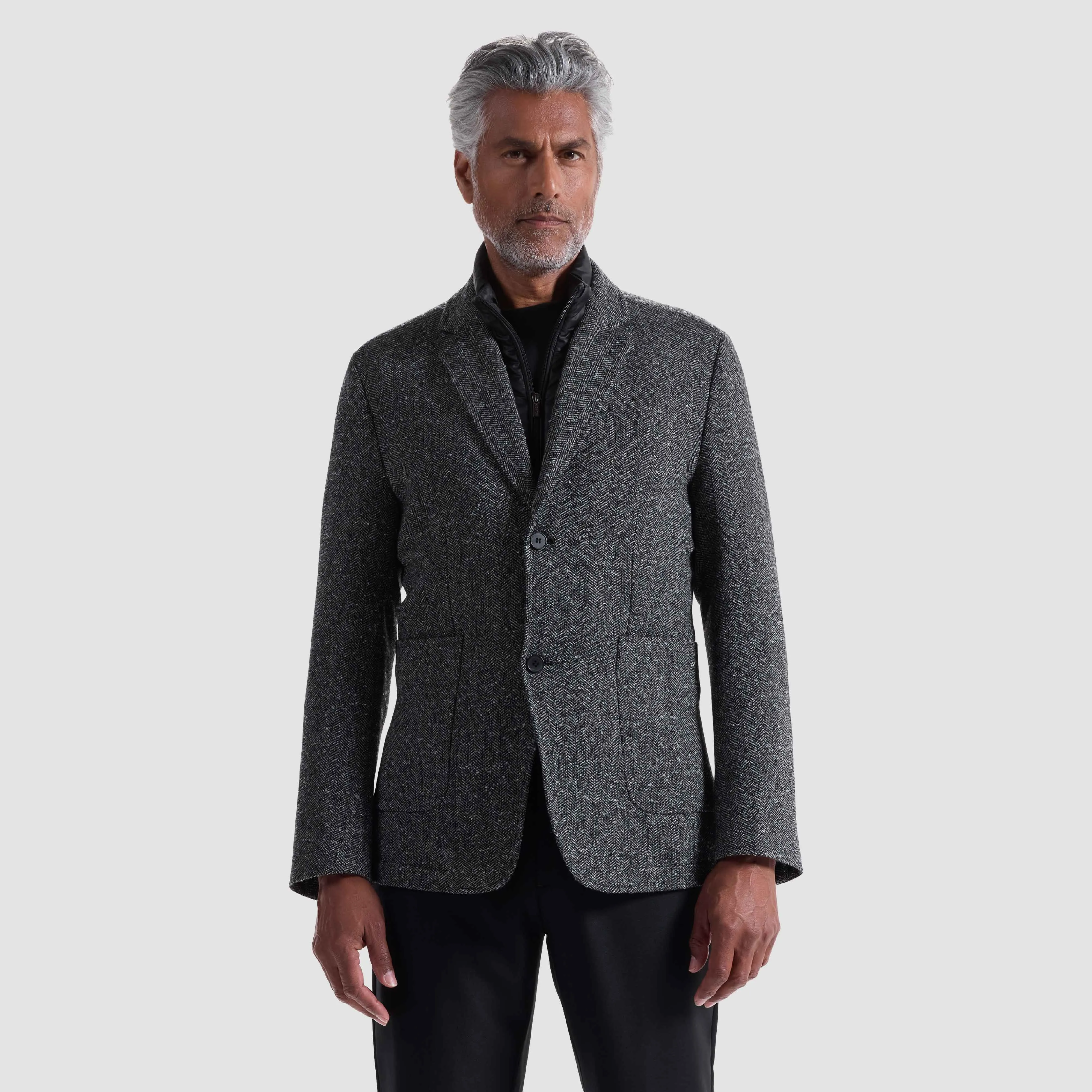 Herringbone Two-Button Blazer with Detachable Bib sold by Bugatchi product image thumbnail 4