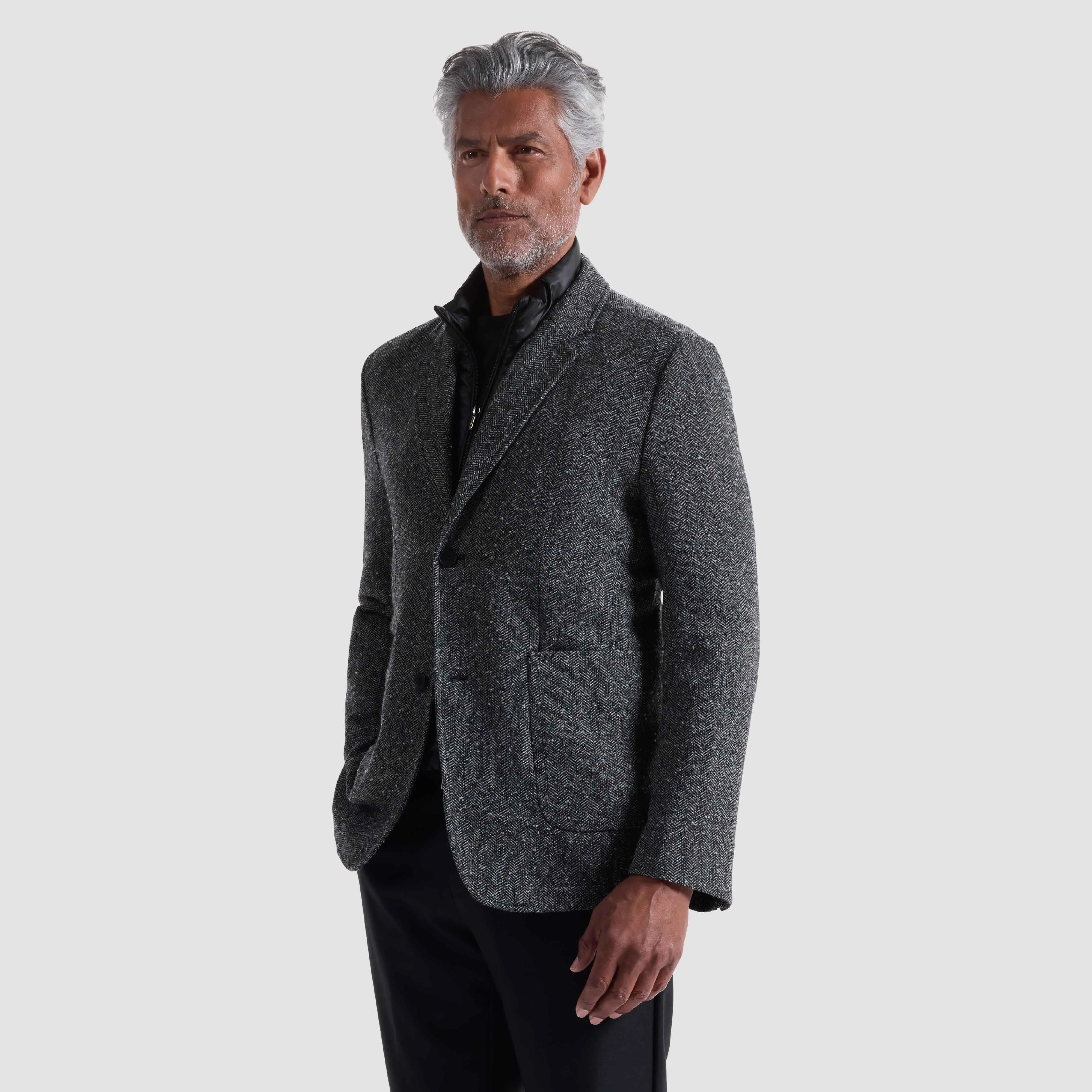 Herringbone Two-Button Blazer with Detachable Bib sold by Bugatchi product image thumbnail 5