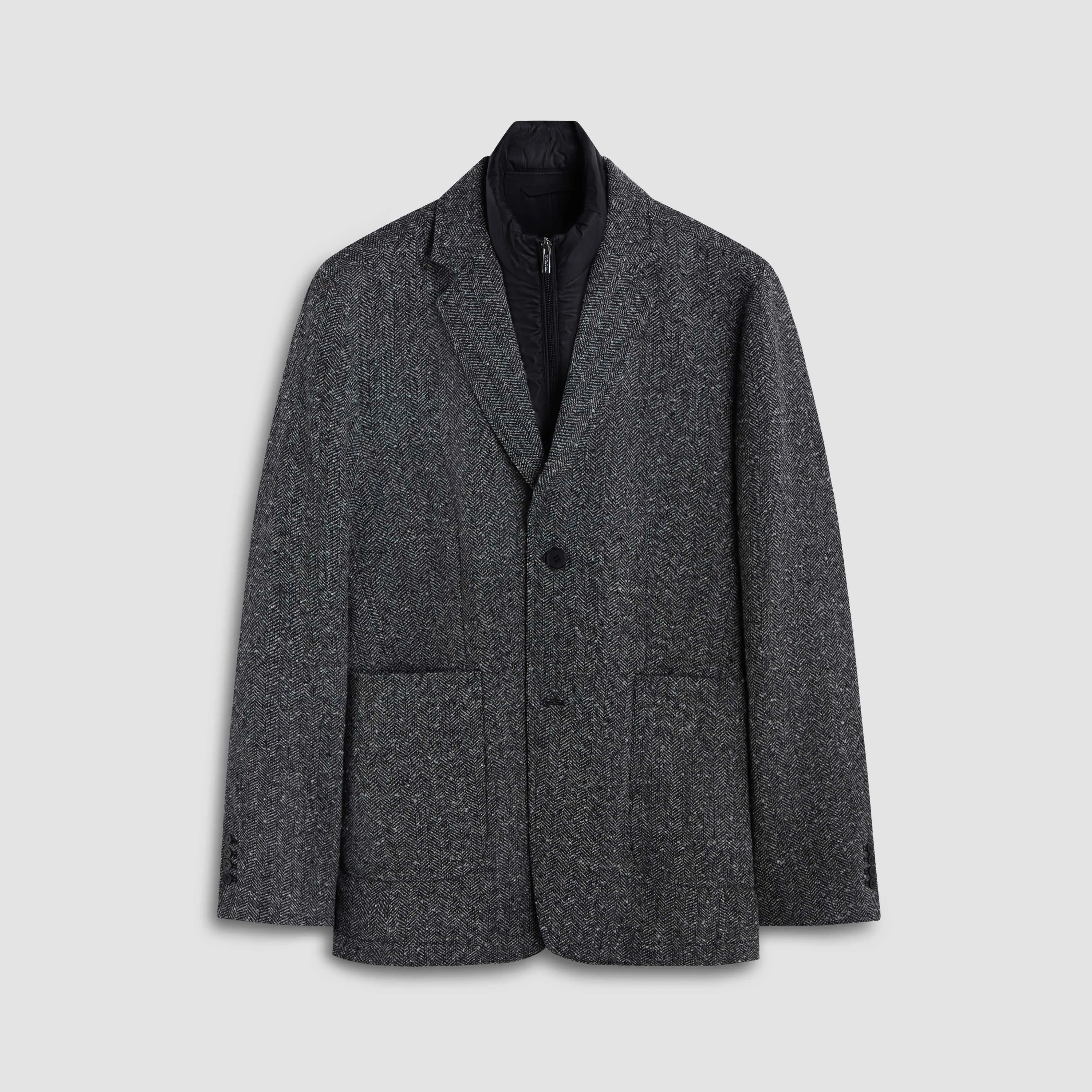 Herringbone Two-Button Blazer with Detachable Bib sold by Bugatchi product image thumbnail 2