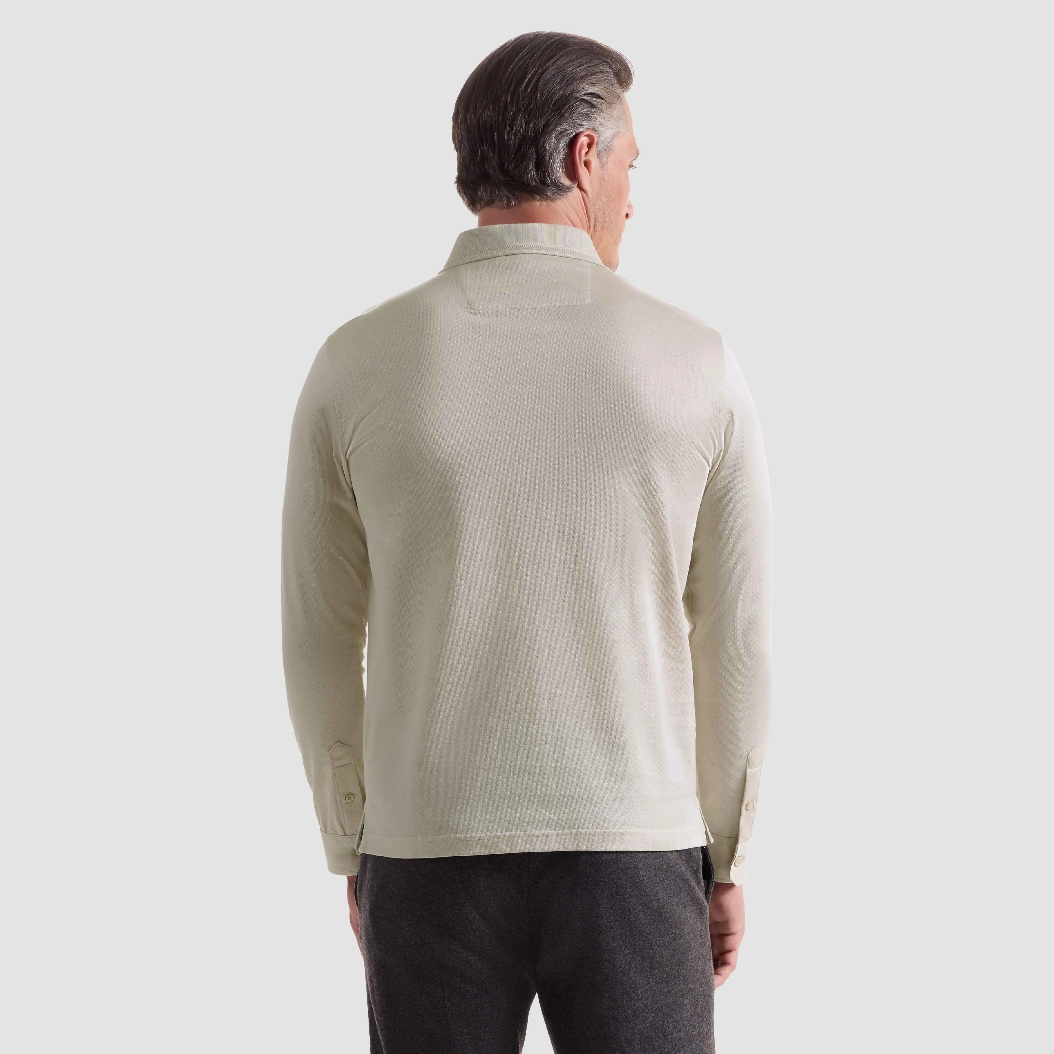 Textured Basketweave Polo sold by Bugatchi product image thumbnail 4