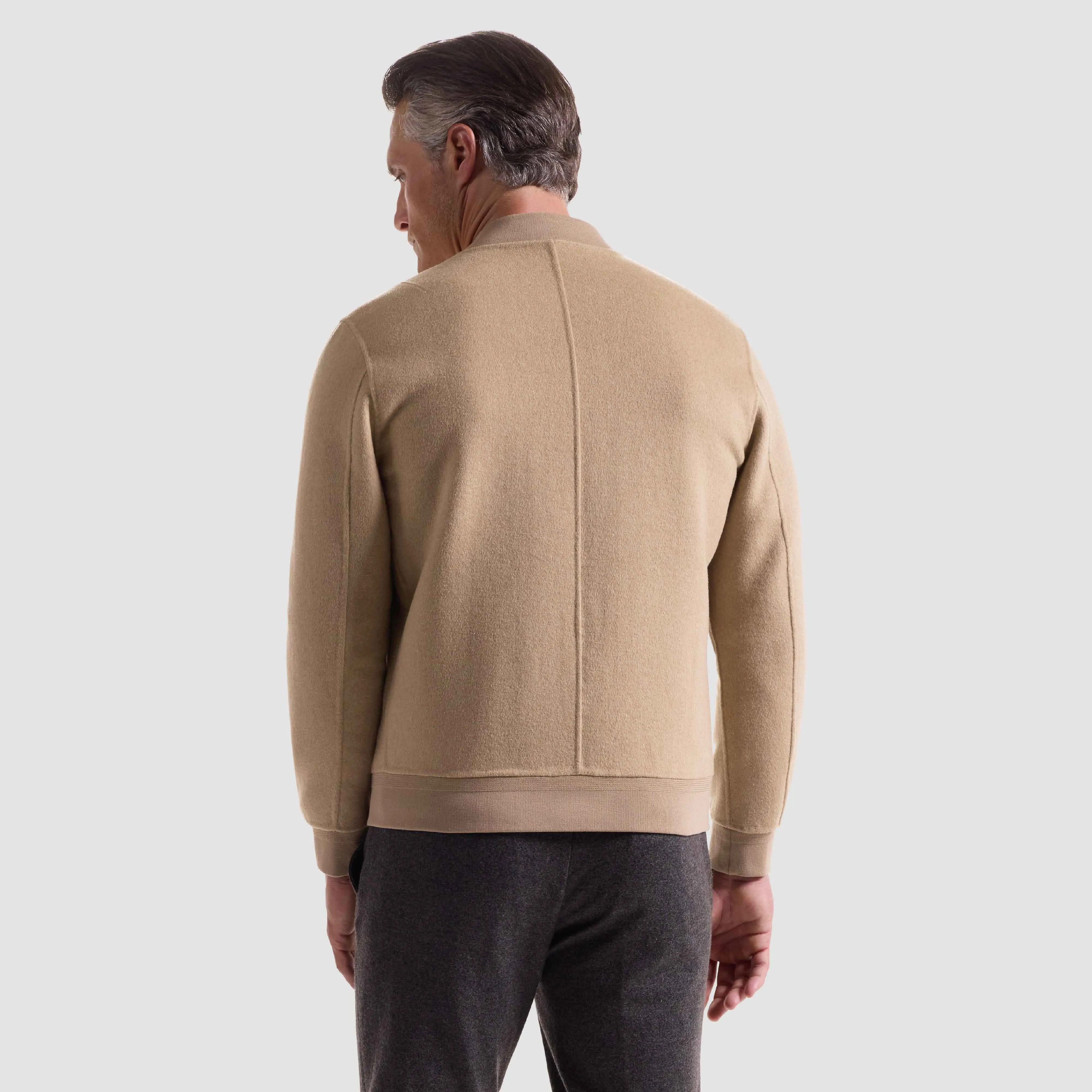 Double-Faced Brushed Bomber Jacket sold by Bugatchi product image thumbnail 5