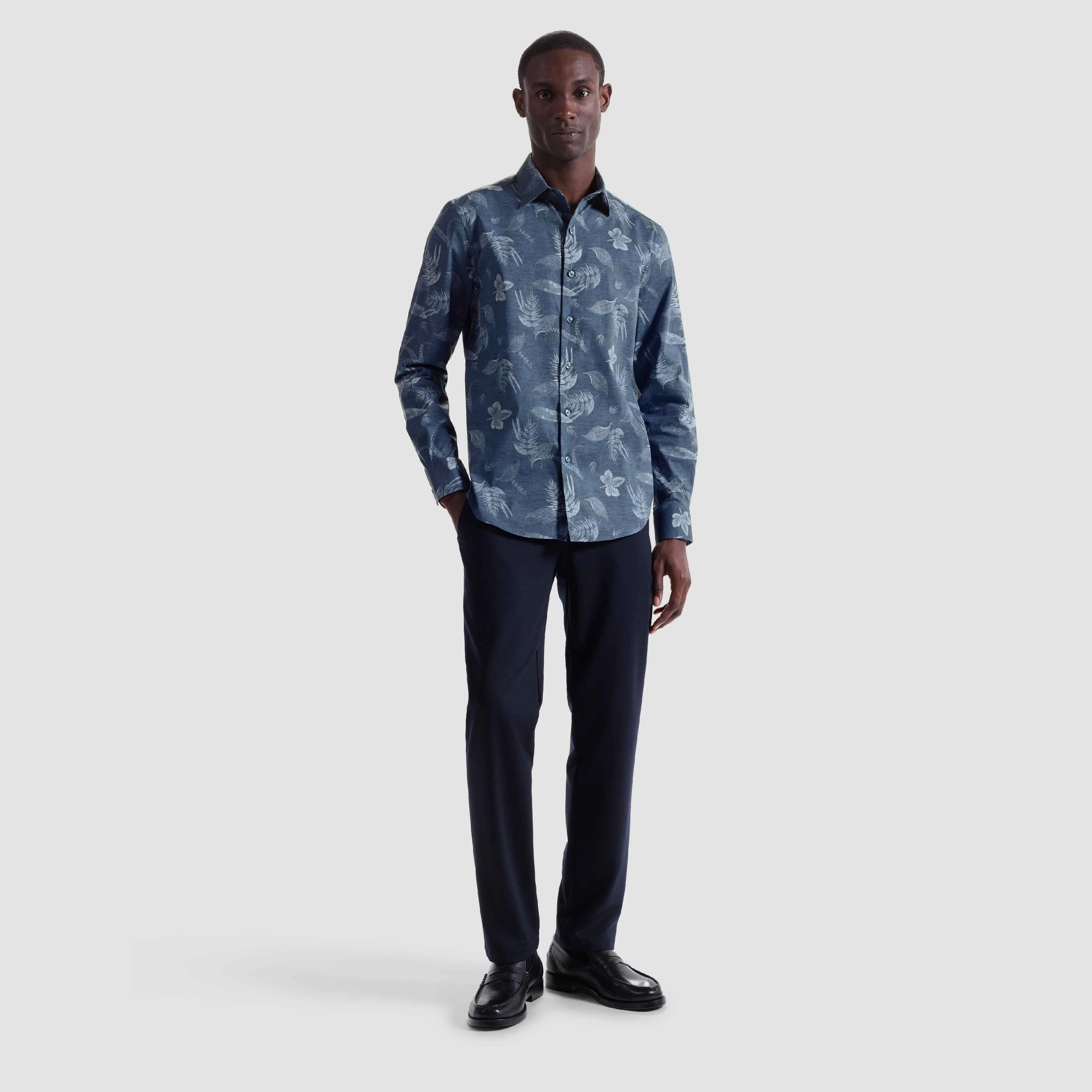 Julian Leaf Print Shirt sold by Bugatchi product image thumbnail 5